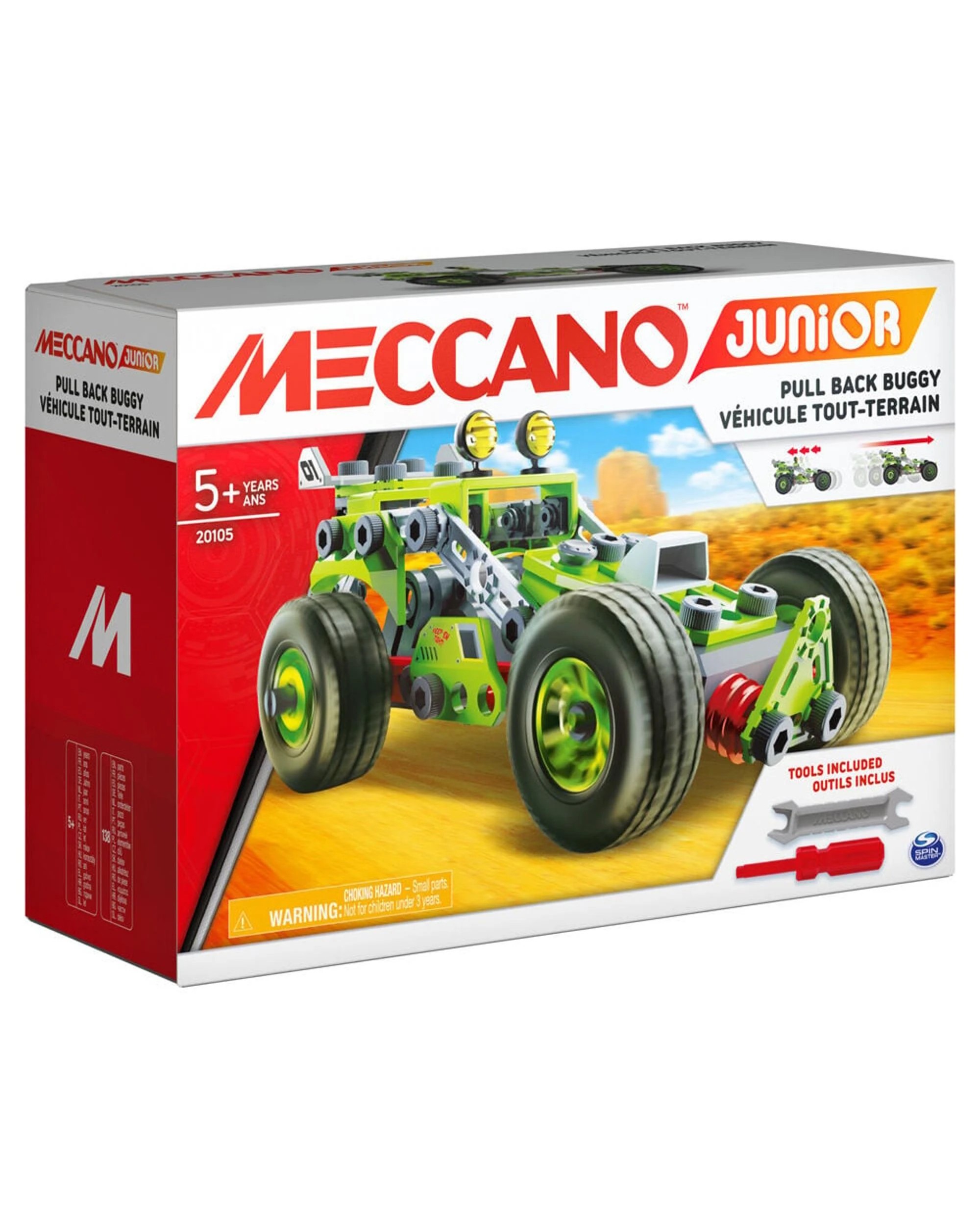 4 Meccano Junior Pull Back Buggy Building Set, 4 of 5