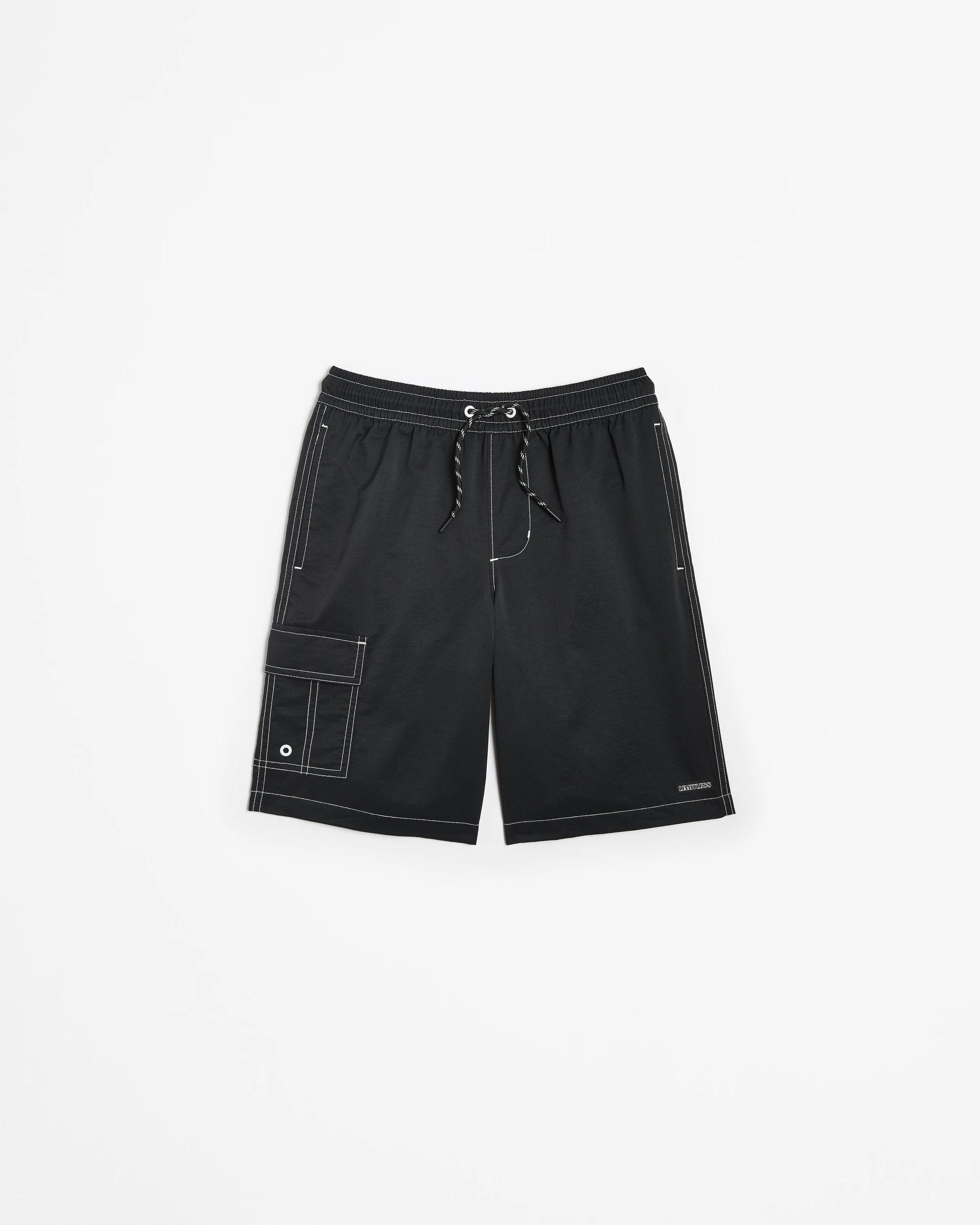 1 Target Longline Swim Boardshorts BLACK, 1 of 3