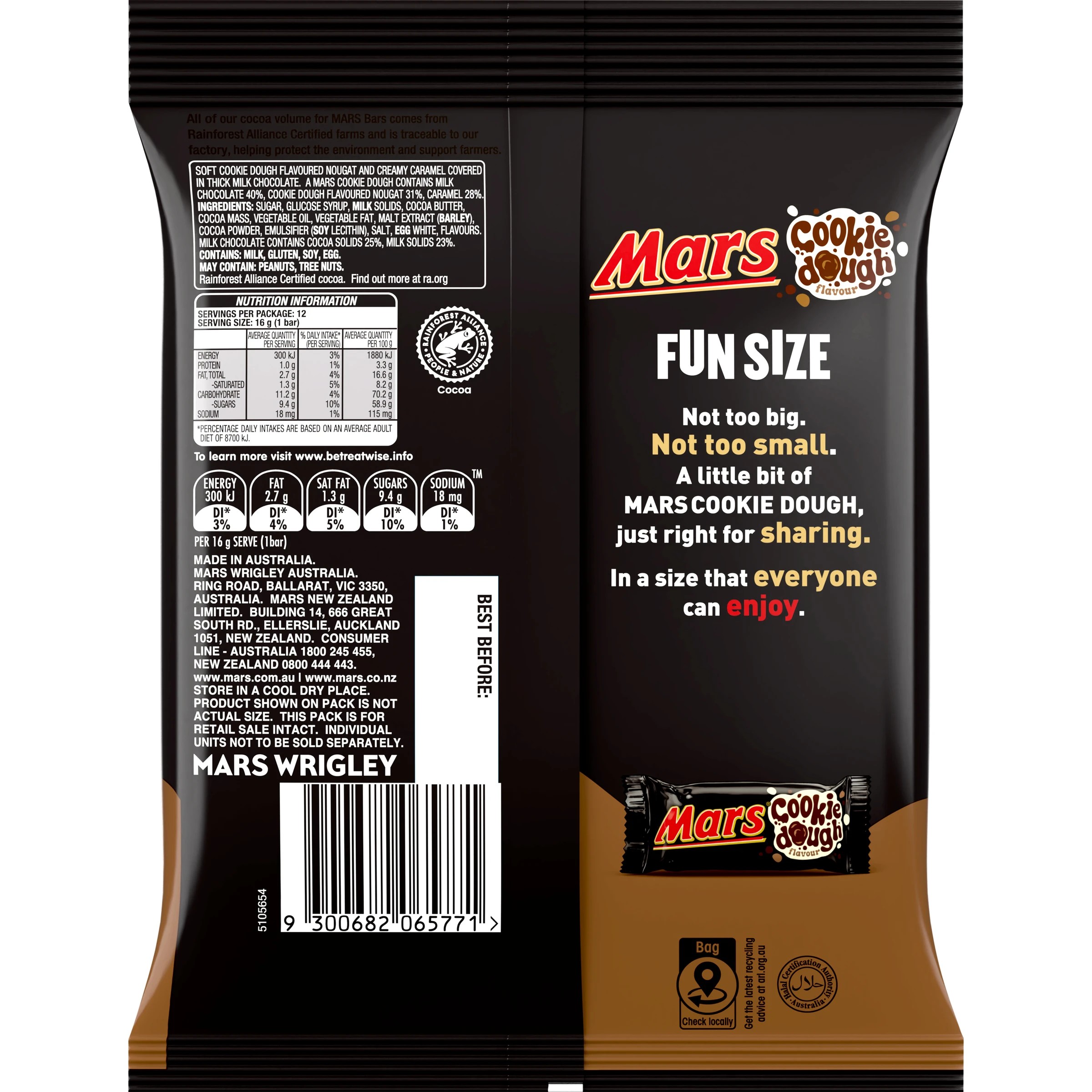 2 Mars 12 Piece Cookie Dough Flavour Fun Size Party Bag 192g, 2 of 5