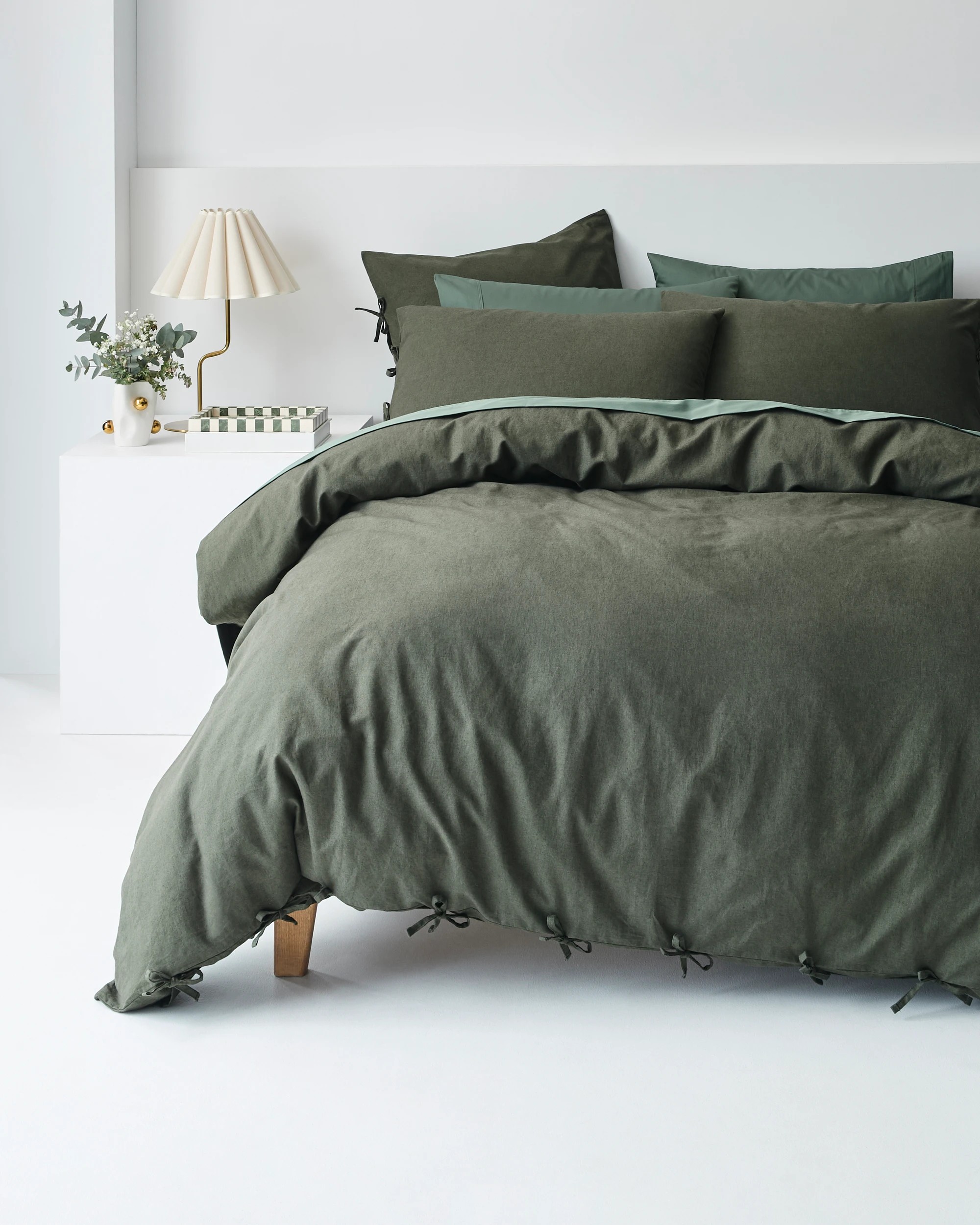 1 Target Laynie Linen/Cotton Quilt Cover Set - King Bed - Green, 1 of 9