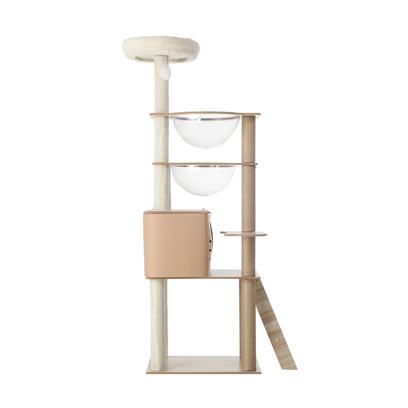 6 Alopet Cat Tree Tower Scratching Post Wood Scratcher Condo Detachable House
 - Natural, 6 of 8