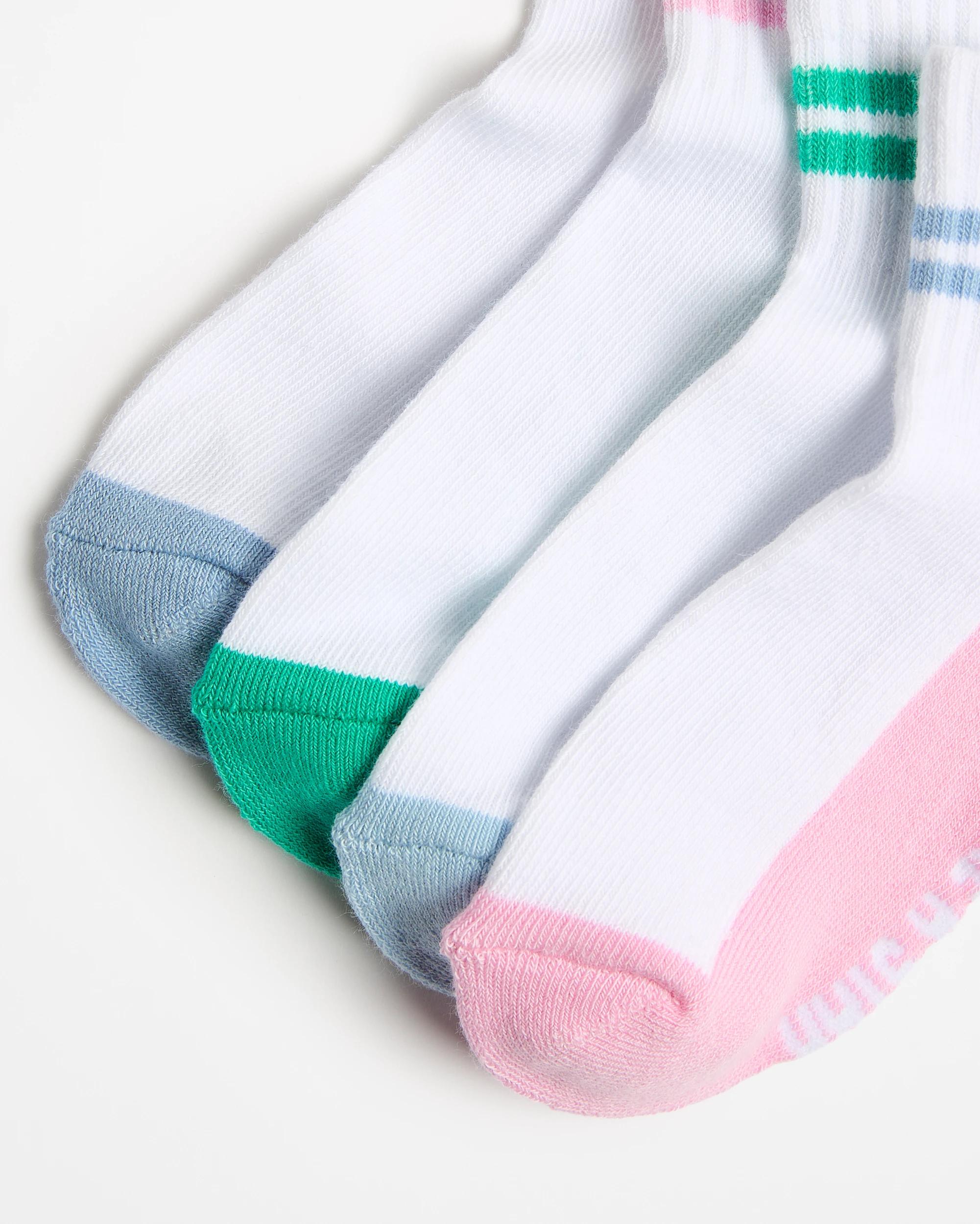 2 Australian Cotton Blend Girls Crew Cut Socks 4 Pack - Maxx GIRLS RETRO STRIPE, 2 of 3