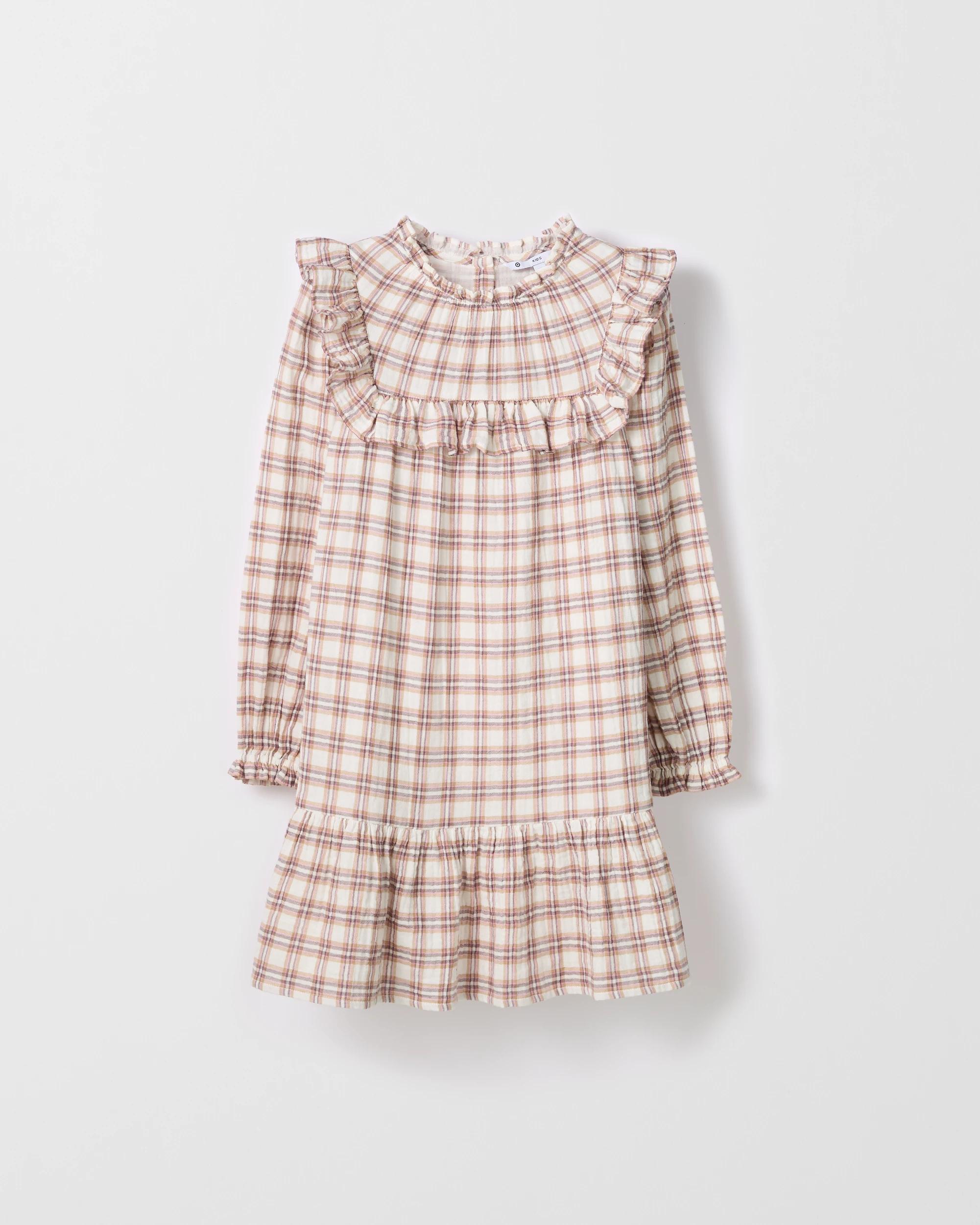 5 Target Kids Long Balloon Sleeve Woven Dress CHECK, 5 of 8