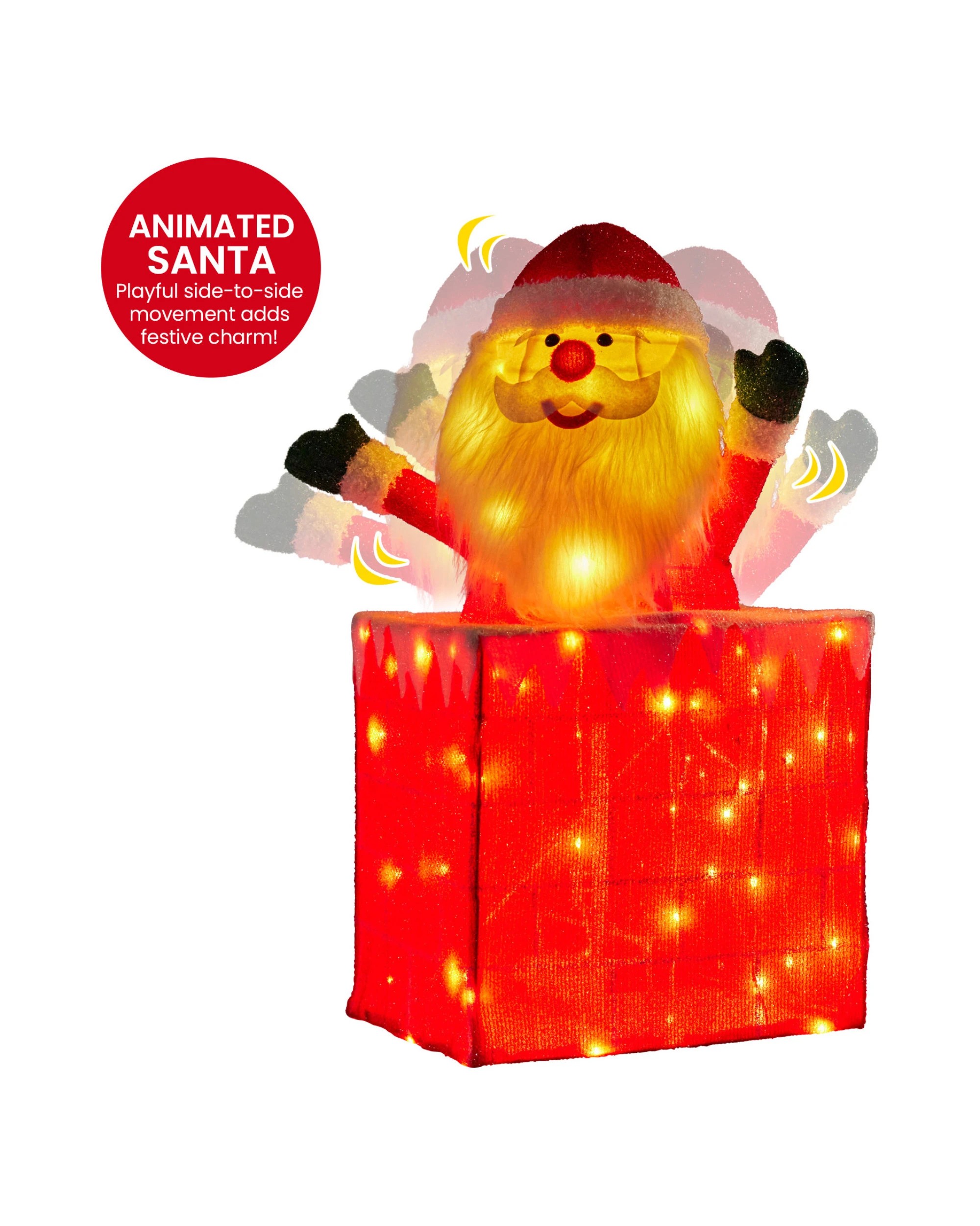 4 Christabelle 76cm Santa In Chimney Christmas Tree Warm White Led Lights Animated Decoration Ornament, 4 of 6