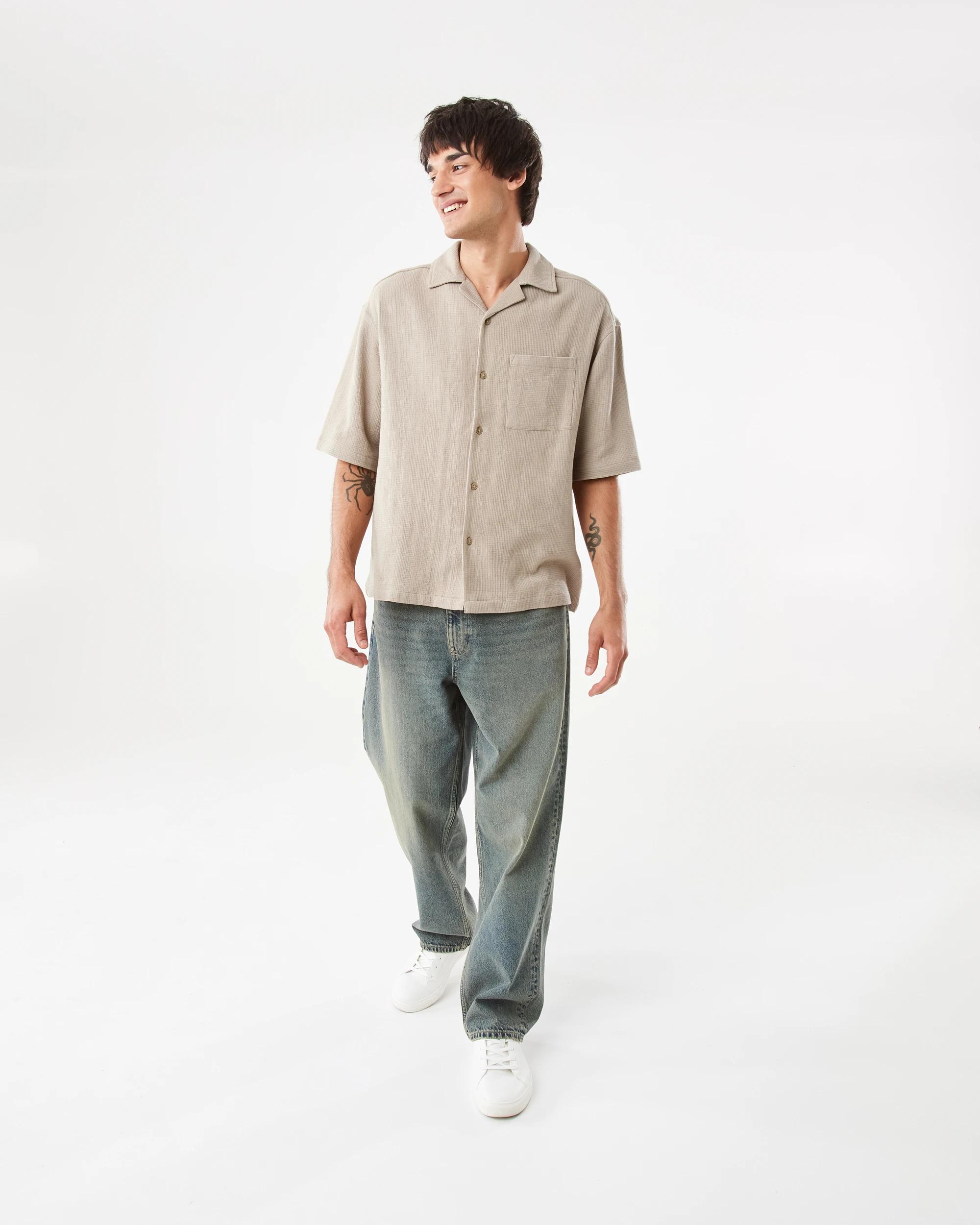 2 Short Sleeve Boxy Shirt Bge Khaki, 2 of 8