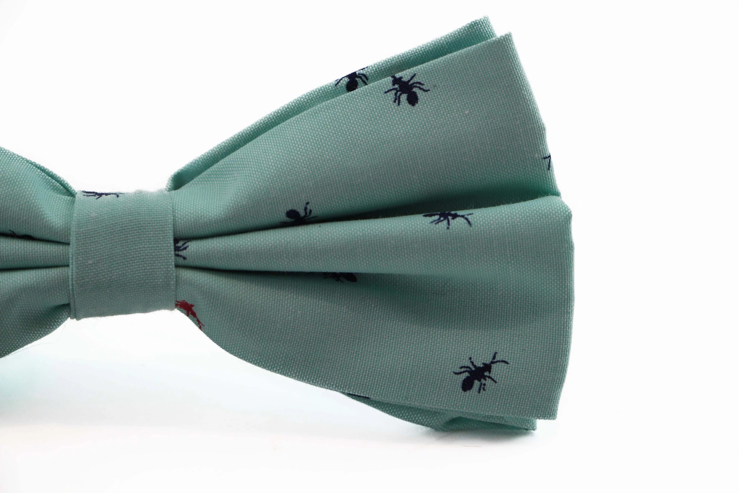 3 Zasel Mens Mint Preppy Insects Patterned Cotton Bow Tie - Multi, 3 of 4