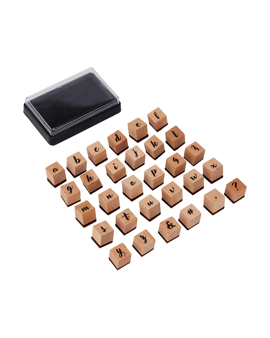 4 Wooden Stamp Set - Alphabet, Small Script, 4 of 4