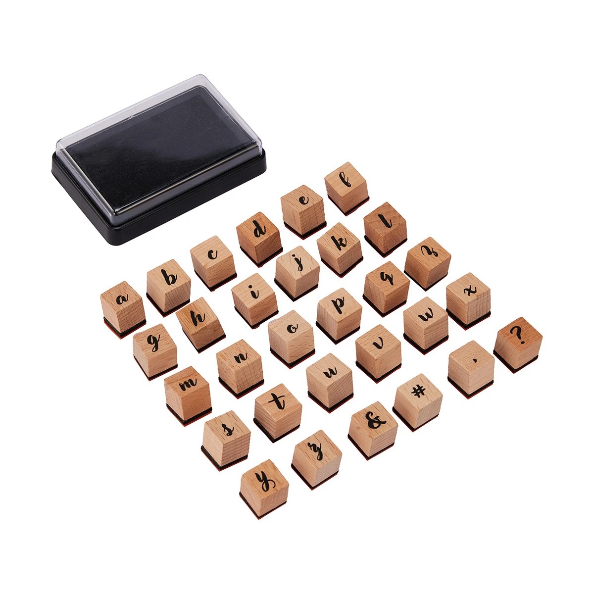 4 Wooden Stamp Set - Alphabet, Small Script, 4 of 4