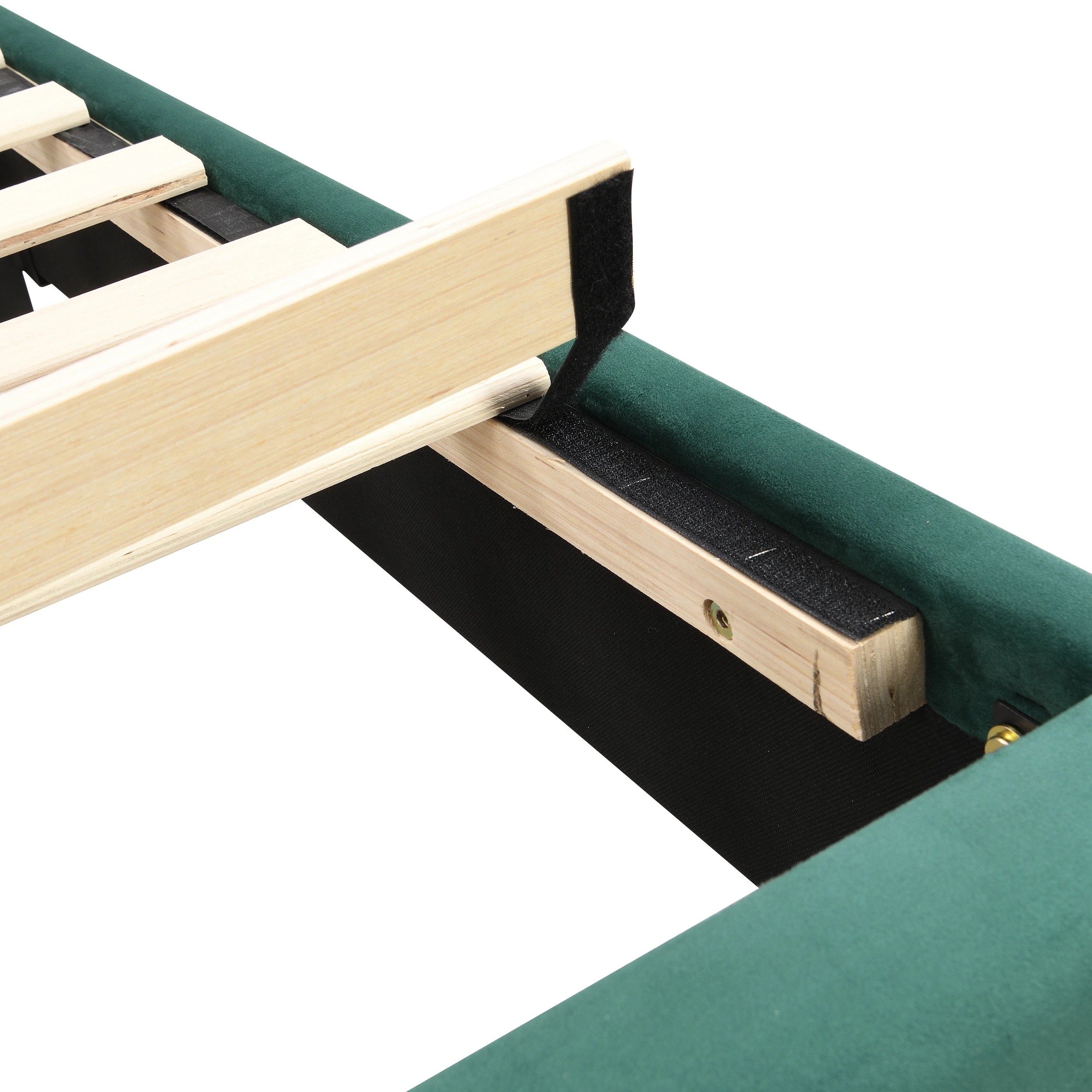 8 IHOMDEC BEF05 Velvet Double Bed Frame - Green - Green, 8 of 10