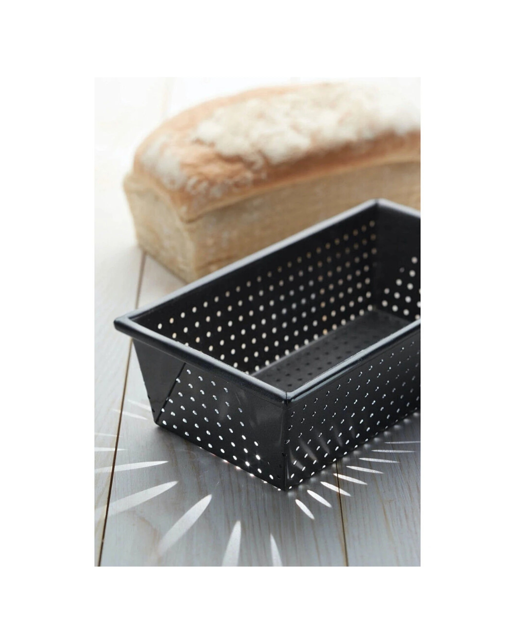 4 Mastercraft 2x 21x11cm Crusty Bake Non-Stick Box Sided Loaf Bread Pan - Black, 4 of 8