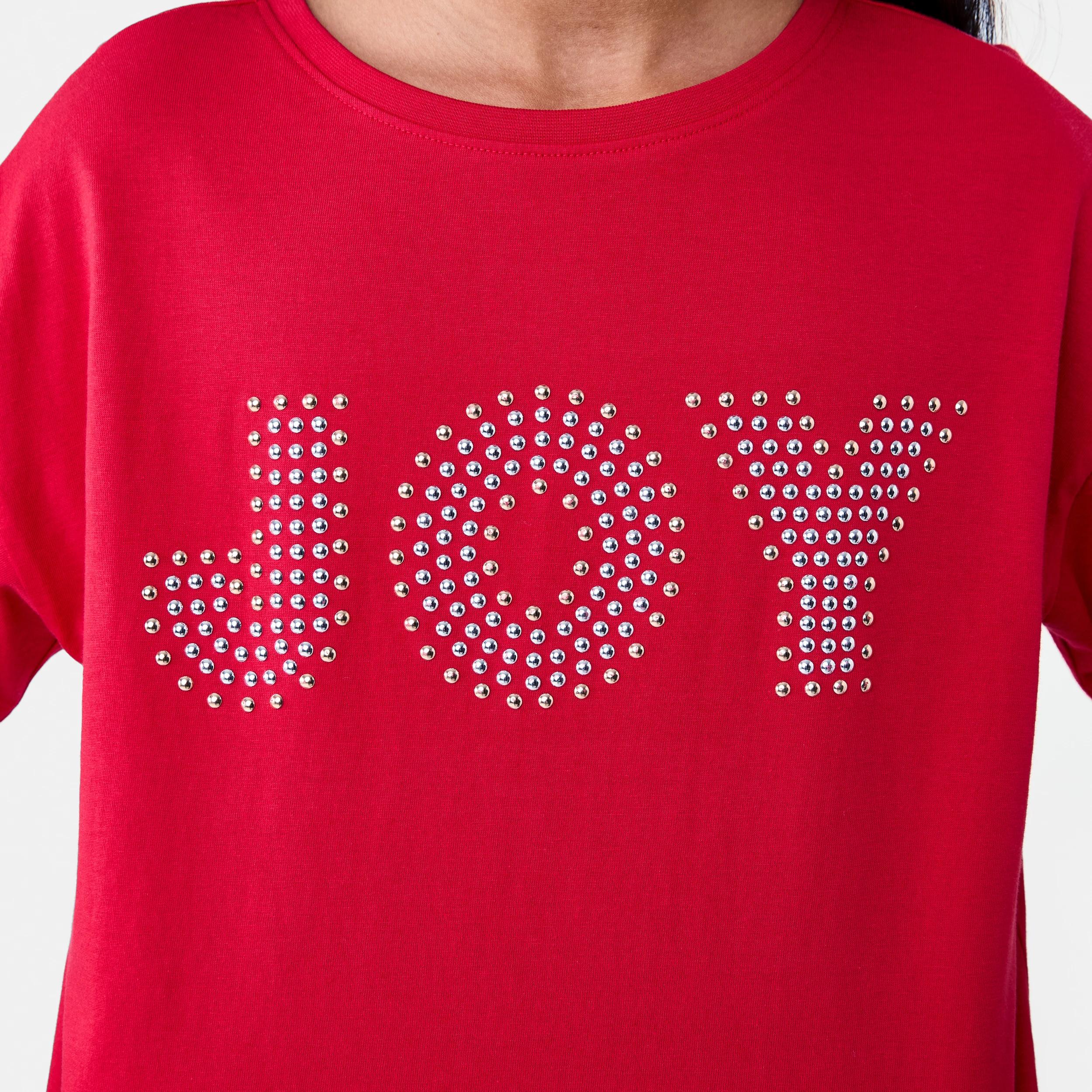 4 Christmas Embellished T-shirt Joy Slogan, 4 of 6