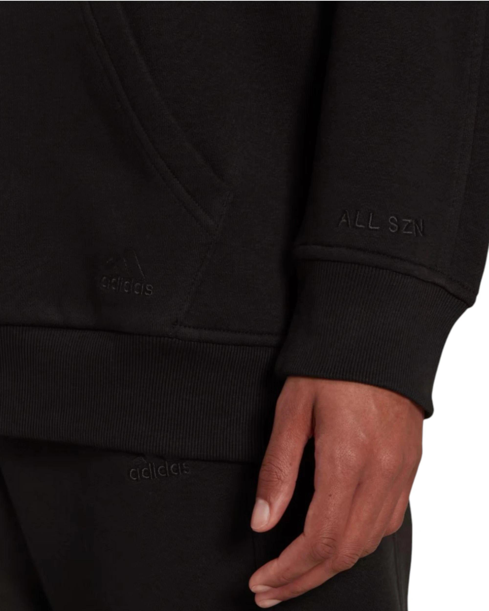 3 Adidas Womens ALL SZN Fleece Boyfriend Black Hoodie BLACK, 3 of 6