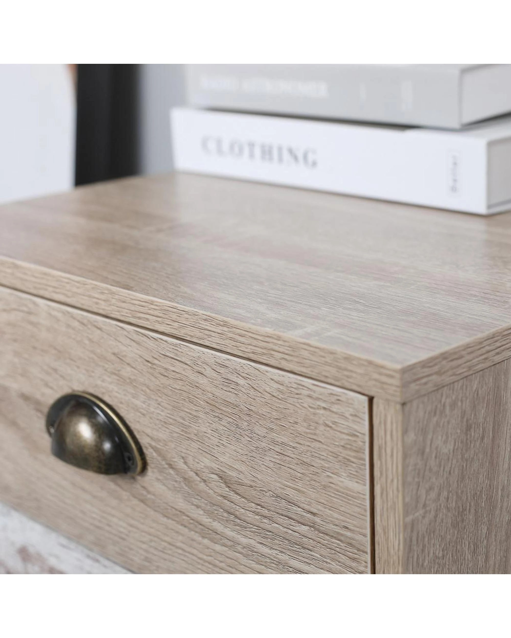 9 Set of 2 Luka 2 Drawer Bedside Table White Washed and Oak, 9 of 10