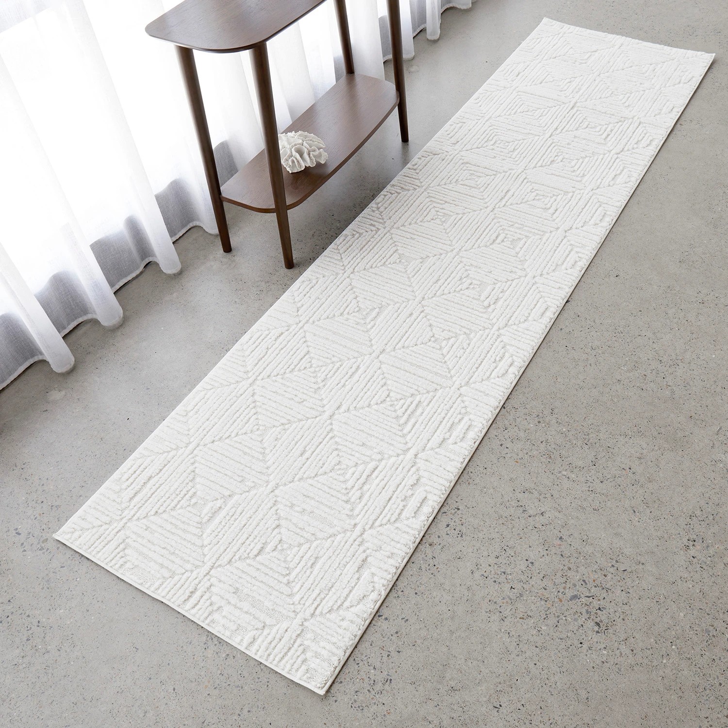1 Common Ground Rugs Lyrica Shilo 400x80cm - Large Runner Power Loomed Pet Friendly Rug - Natural, 1 of 7