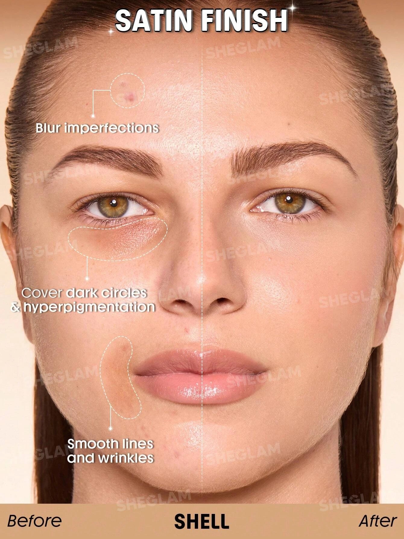 2 SHEGLAM Skin Sync Satin Foundation - Shell, 2 of 10