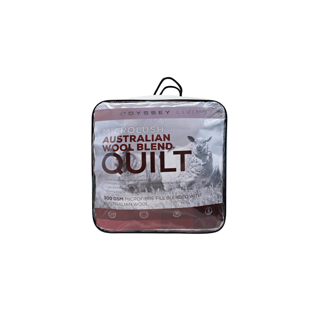 1 Odyssey Living Microlush Wool-Blend Quilt — 300gsm, 100% Microfibre Cover - White, 1 of 2