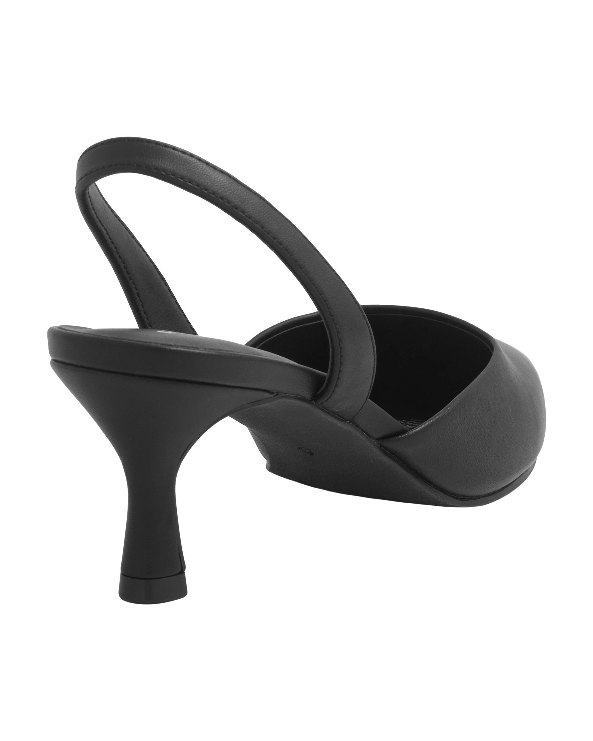 4 Two Part Slingback Heels Black, 4 of 5