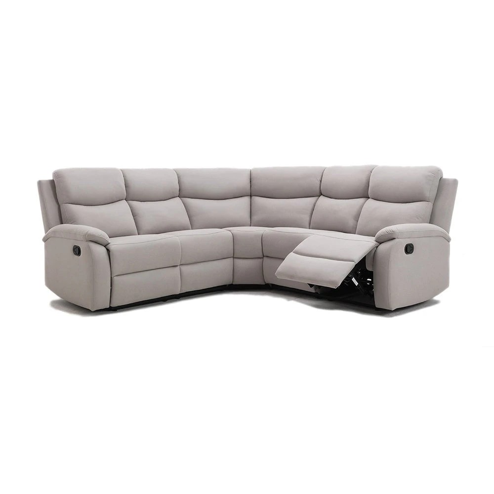 1 Foret 5 Seater Sofa Corner Lounge Recliner Footrest Bed Chaise Couch Fabric Grey Light, 1 of 9