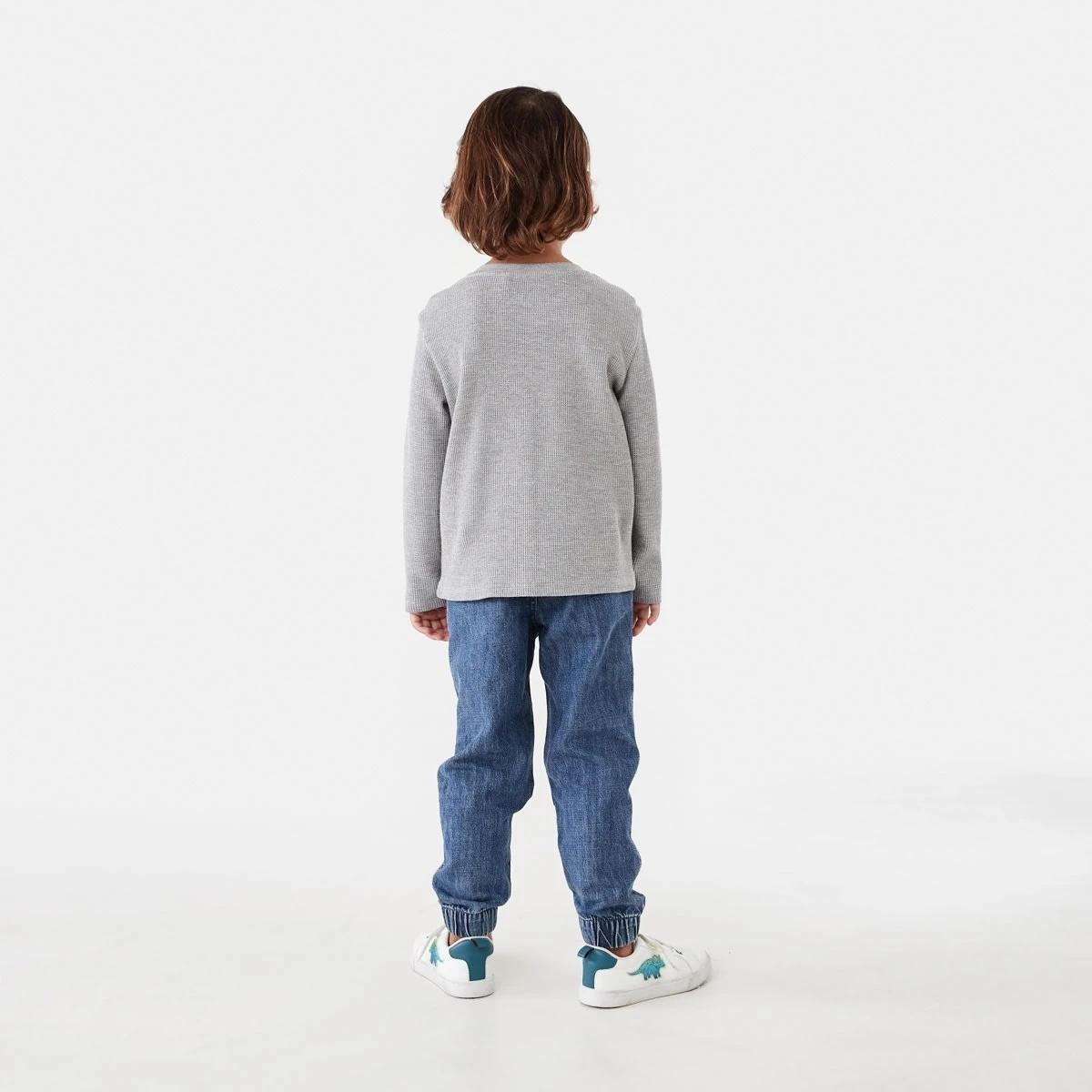 6 Waffle Henley Long Sleeve T-shirt Kgry Marle, 6 of 8