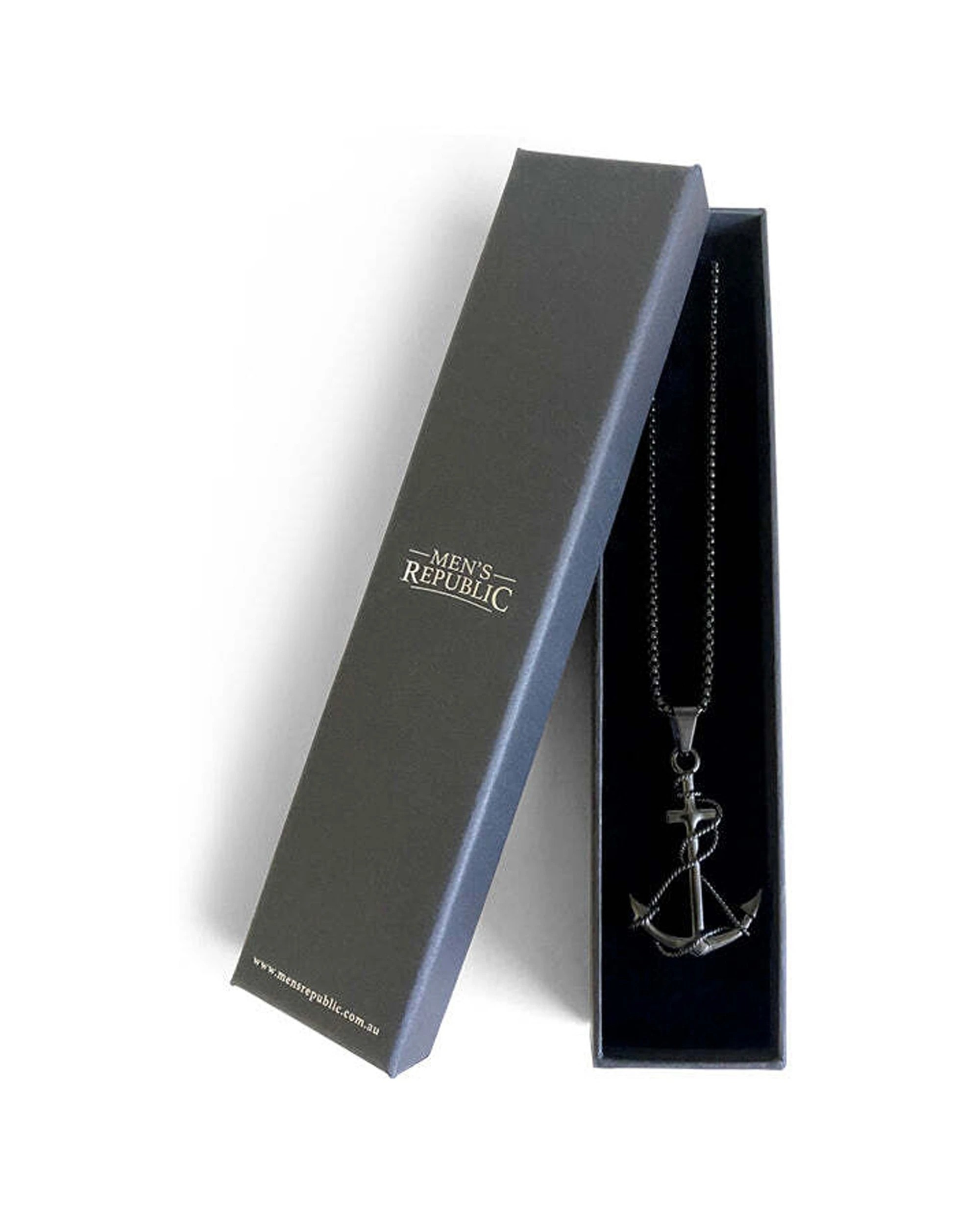 3 Mens Republic Anchor Necklace Nautical Style Signature Lobster Clasp 60Cm - Grey, 3 of 4
