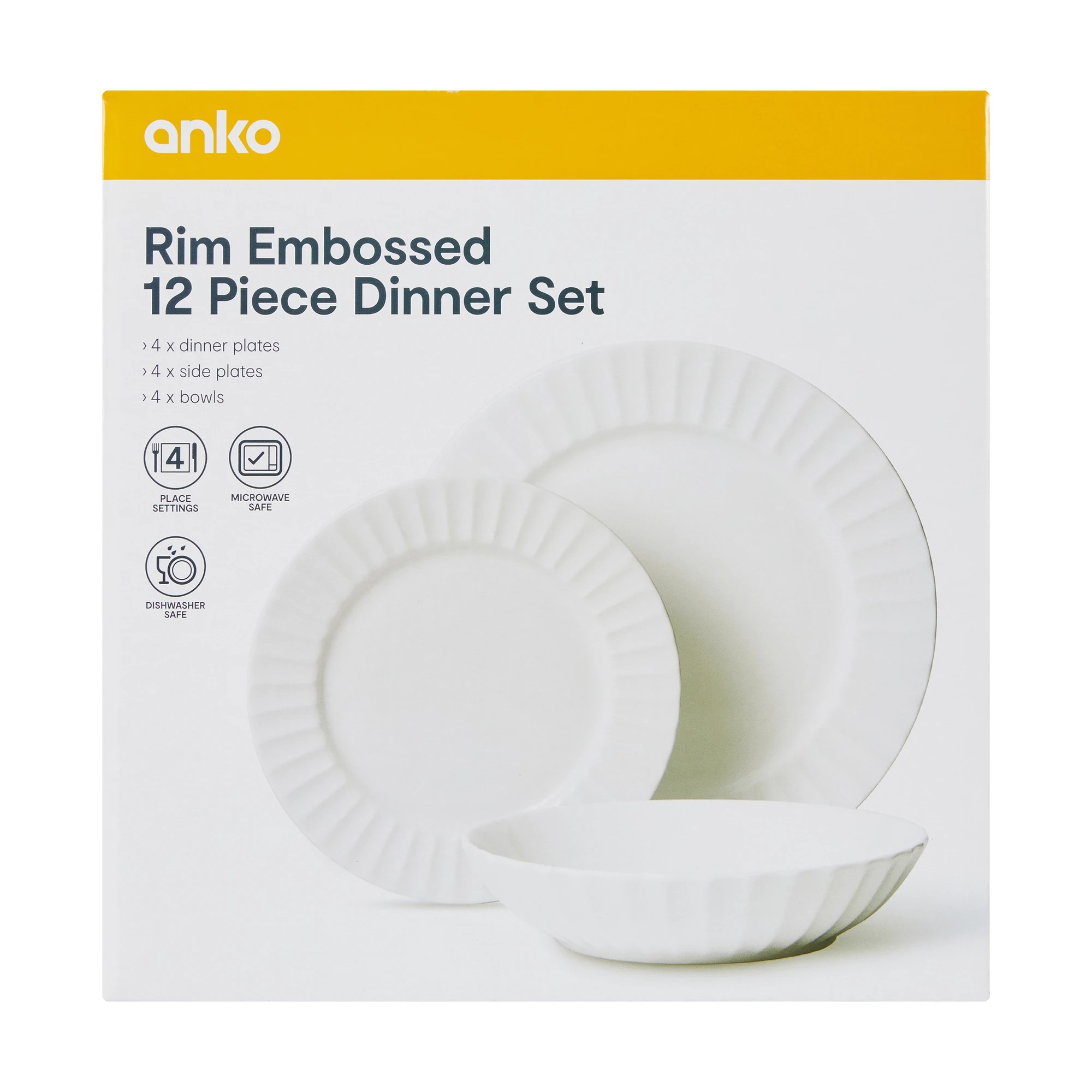 7 Rim Embossed 12 Piece Dinner Set, 7 of 7