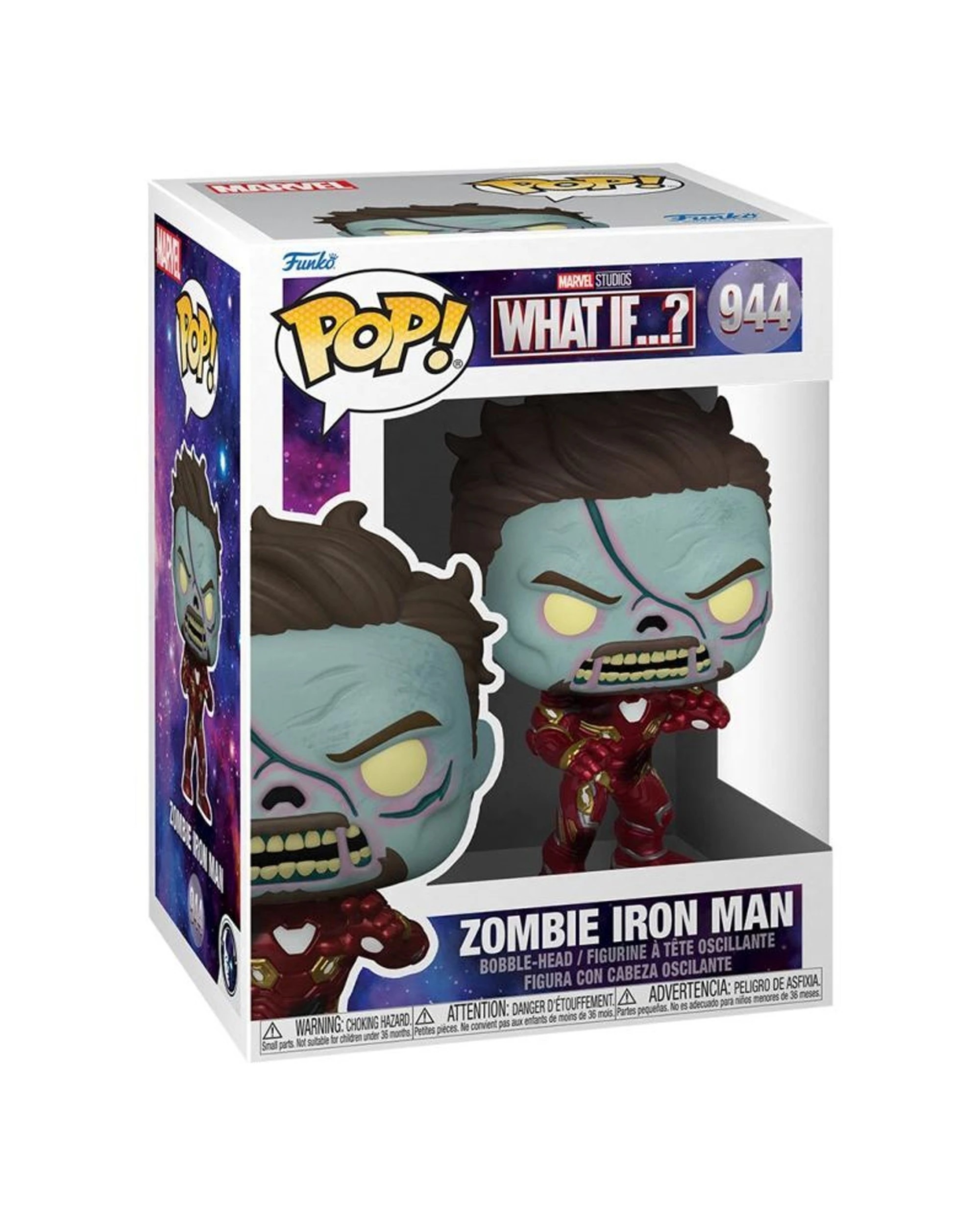 2 Pop Vinyl Figurine What If - Zombie Iron Man - 10cm Vinyl Figure Collectible - Multi, 2 of 3