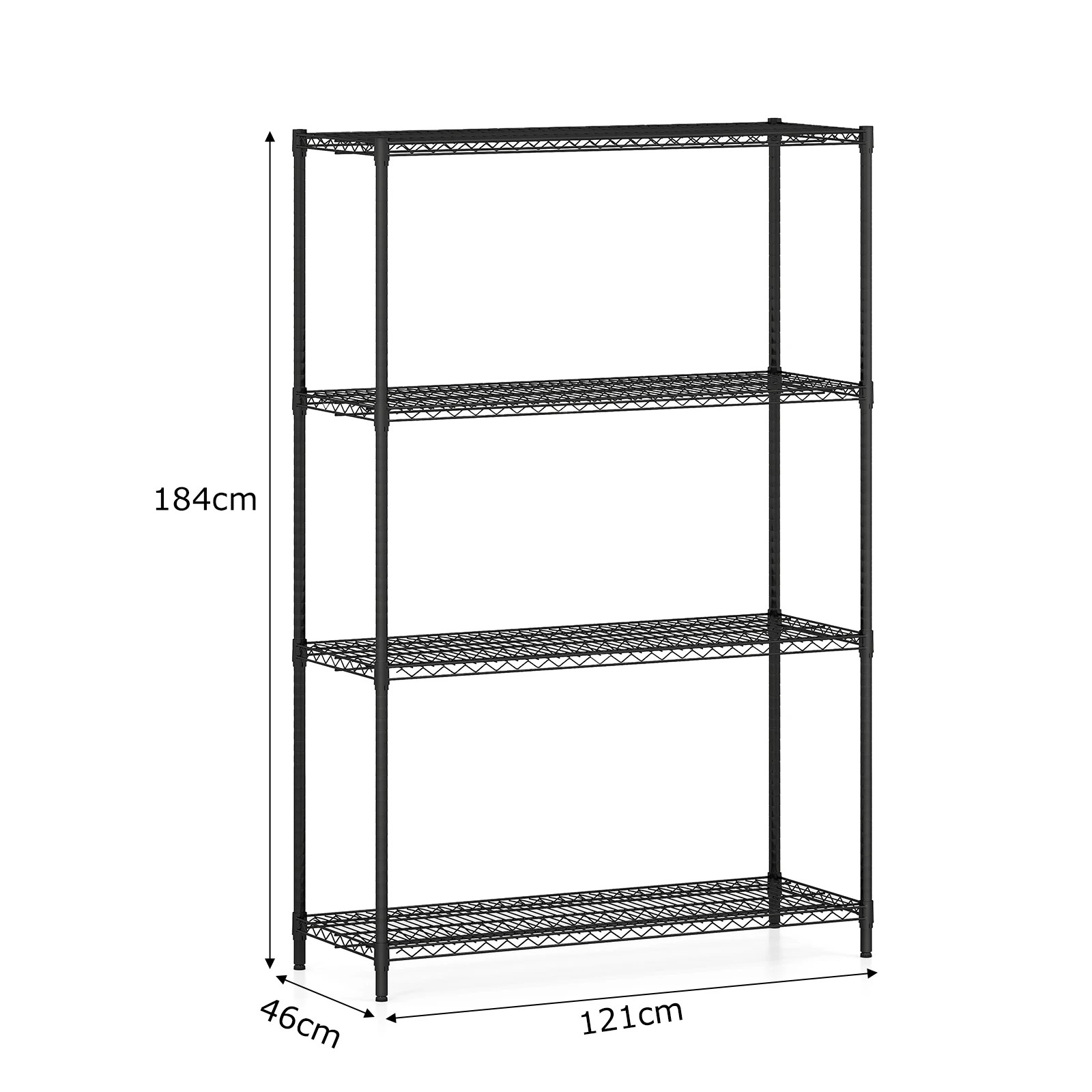 4 Costway 4-Tier Wire Shelving Unit Adjustable Heavy-Duty Metal Storage Shelves, 4 of 5