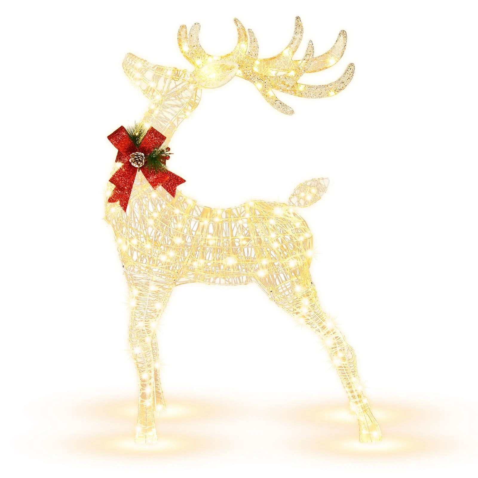 1 Costway Prelit Reindeer Christmas LED Lights Deer Decor Outdoor/Indoor, 1 of 2