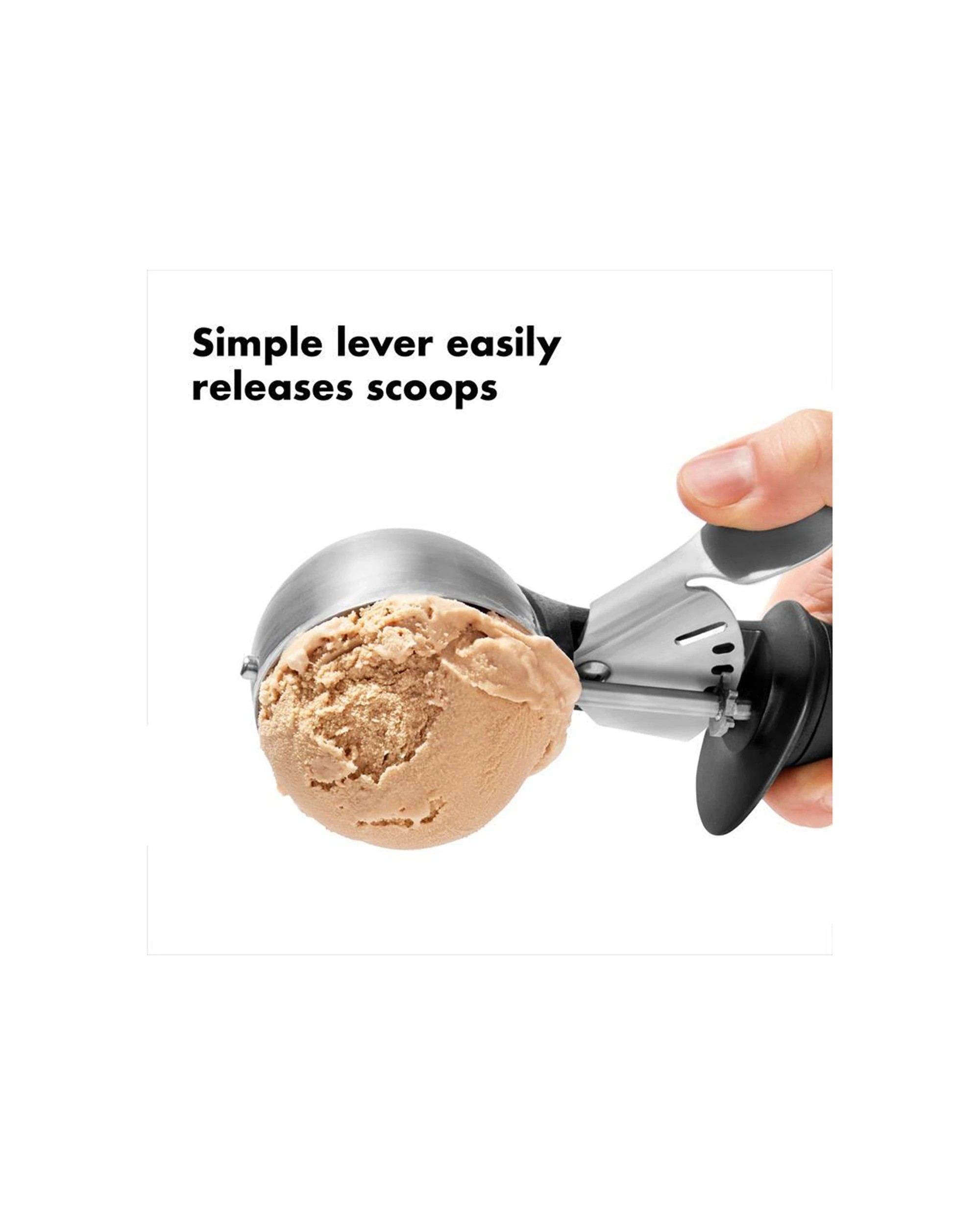 5 Oxo Stainless Steel Trigger Ice Cream Scoop With Non Slip Handle Finger Guard - Black, 5 of 6