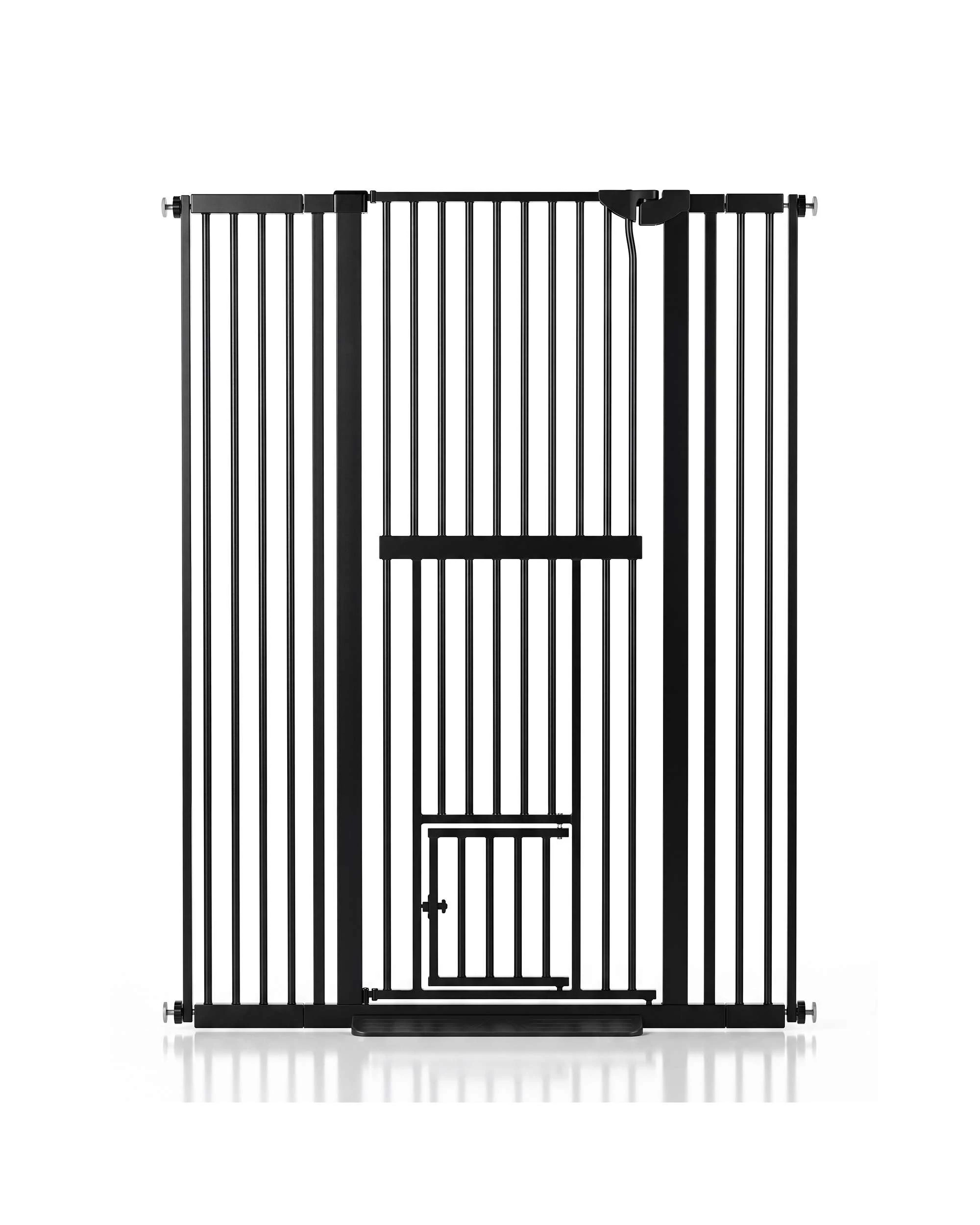 6 Advwin 151cm Extra Tall Pet Safety Gate Adjustable 75-105cm Wide Metal Gate Pet Door, 6 of 8