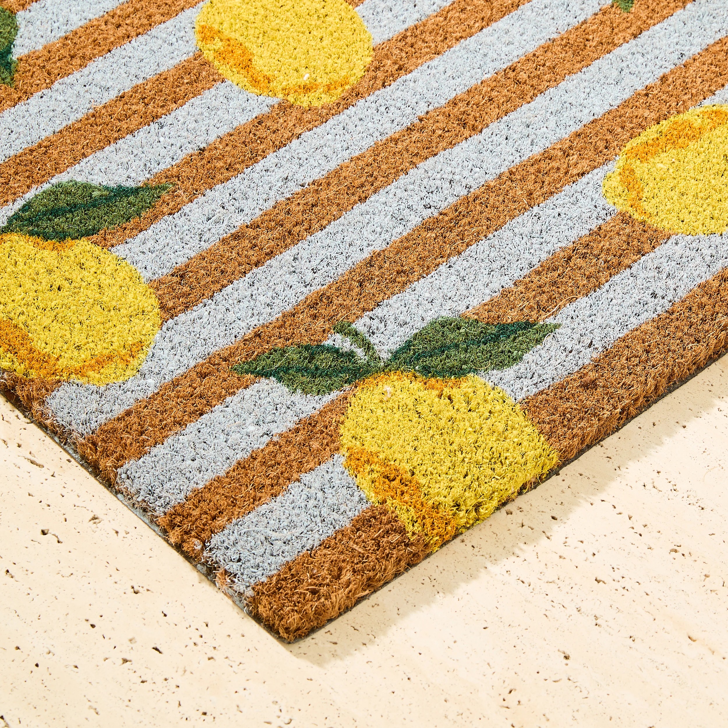 2 Lemon Stripe Door Mat, 2 of 5
