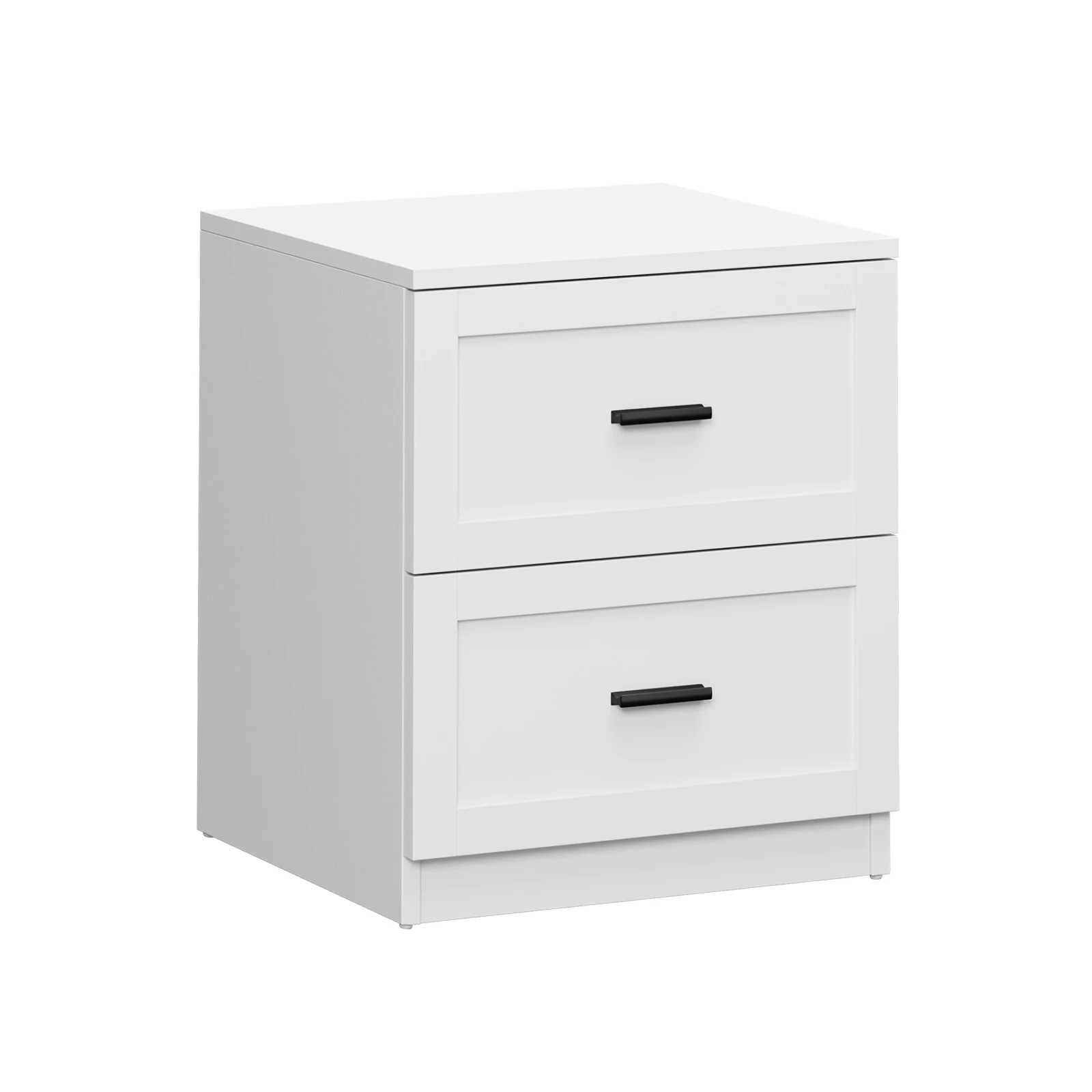 1 Oikiture Bedside Table 2 Drawers Nightstand Cabinet End Table - White, 1 of 8