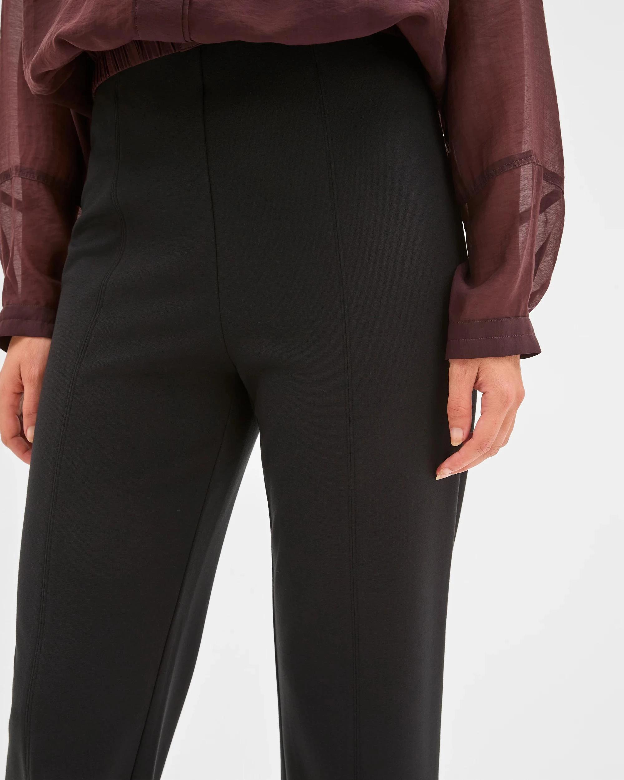 5 Preview Ponte Full Length Straight Leg Pants BLACK, 5 of 6