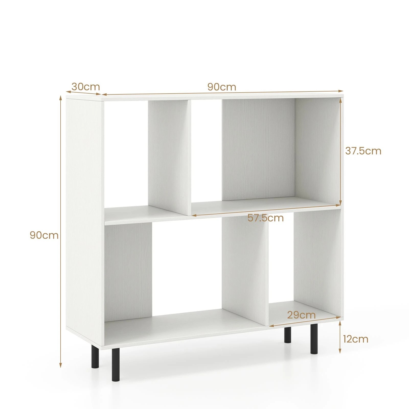 3 Costway Open Shelf Bookcase Cube Bookshelf Cabinet Freestanding Book Display Rack - White, 3 of 4