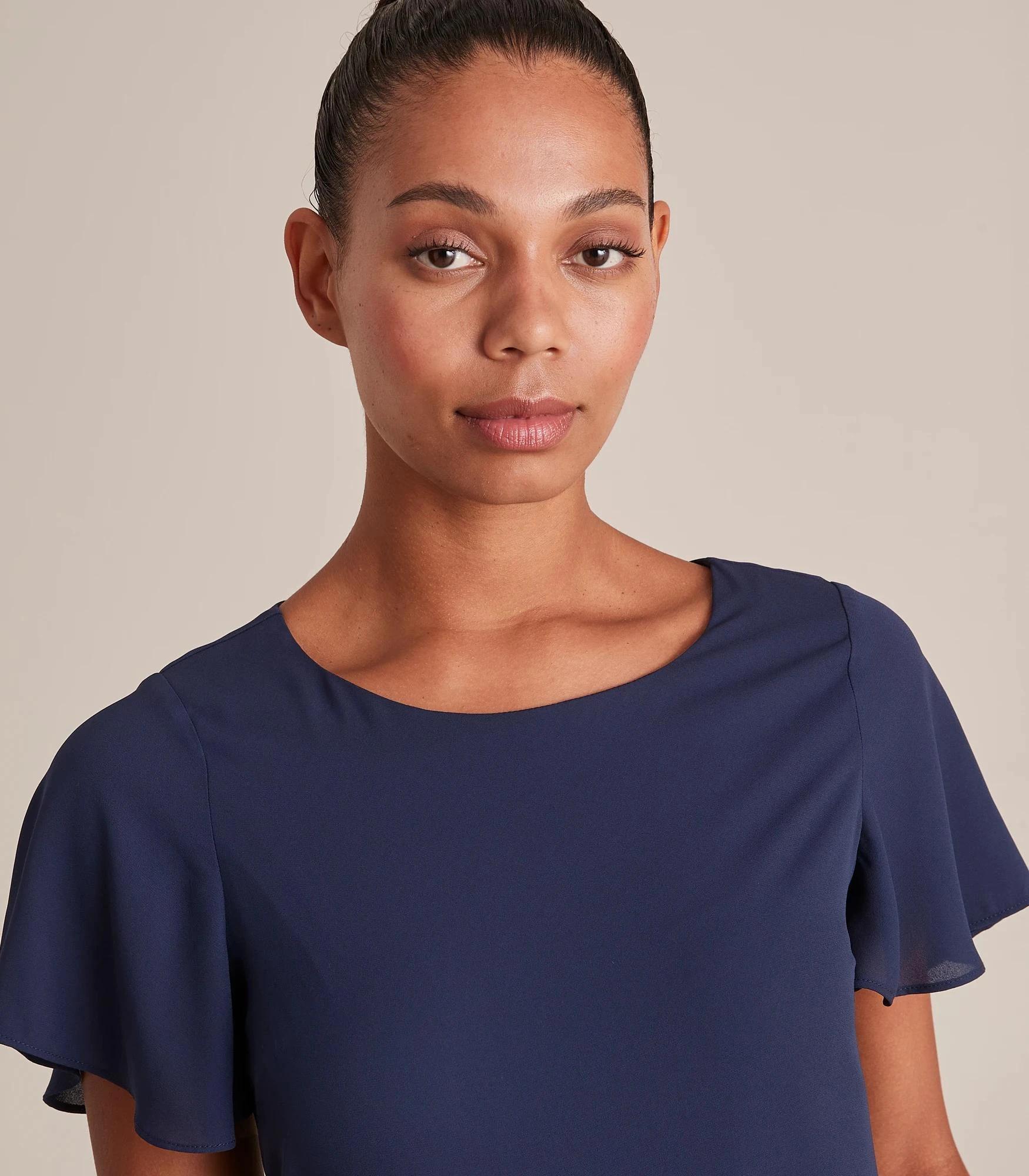 7 Preview Ella Crew Neck Top NAVY BLUE, 7 of 10