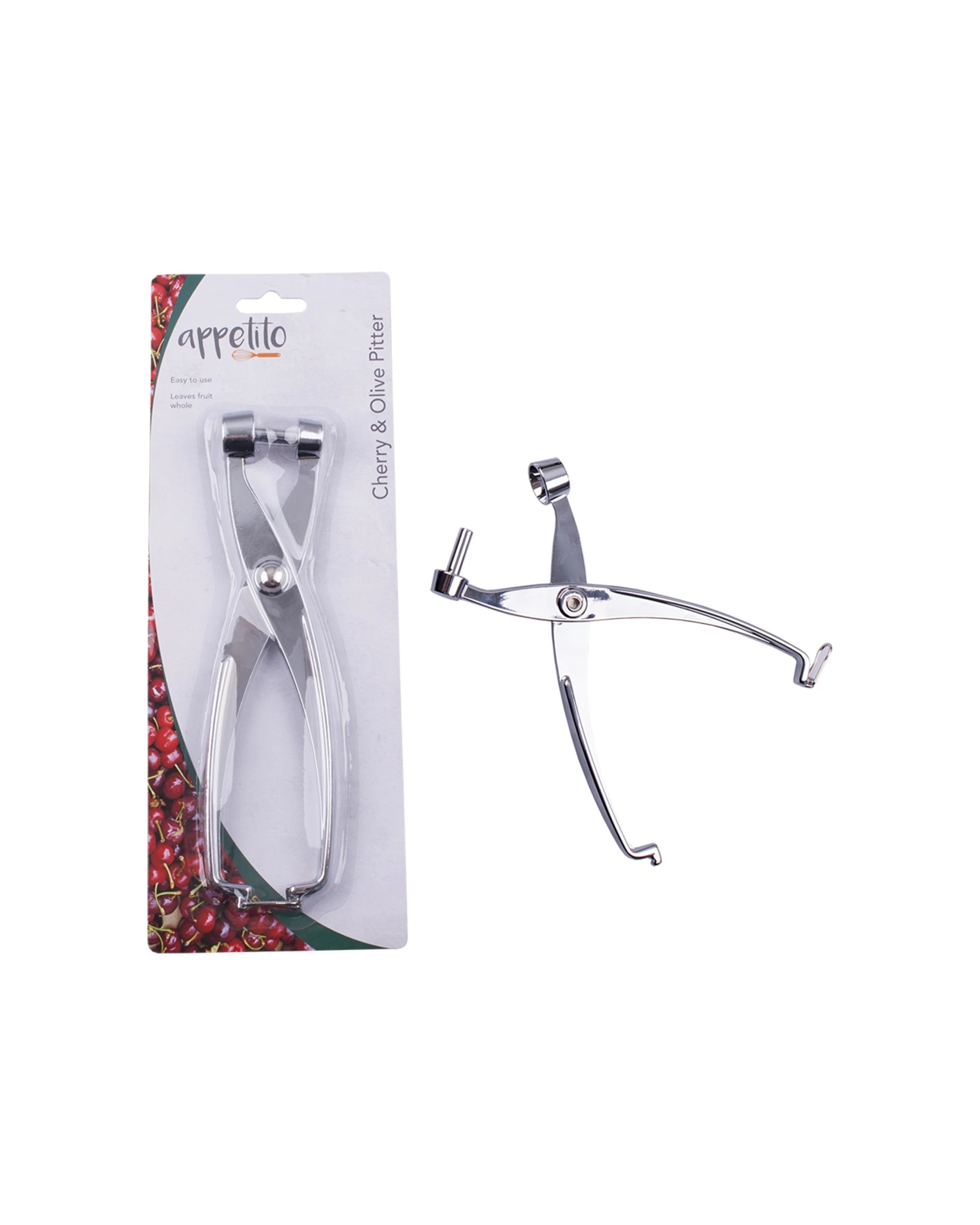 3 Appetito Alloy Cherry & Olive Pitter — Easy-Use Durable Kitchen Tool - Silver, 3 of 3