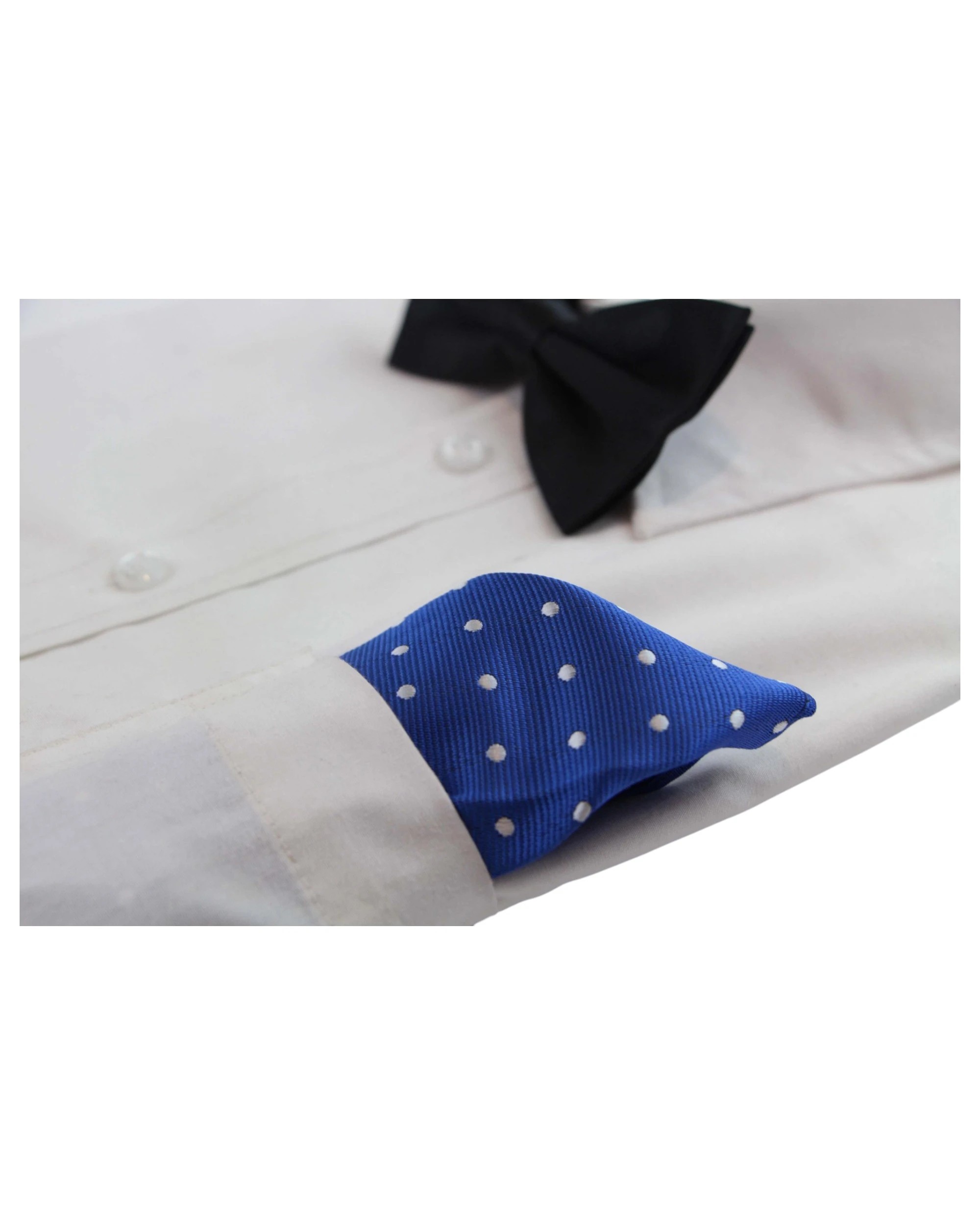 3 Zasel Mens Royal Blue & White Small Polka Dot Silk Pocket Square - Multi - Multi, 3 of 3