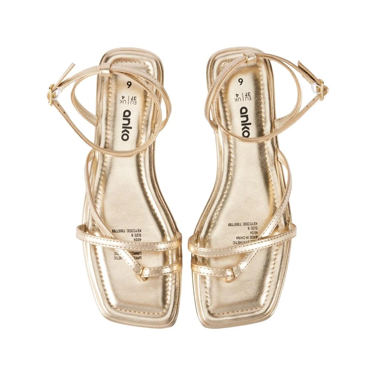 3 Strappy Toe Sandals Gold, 3 of 3