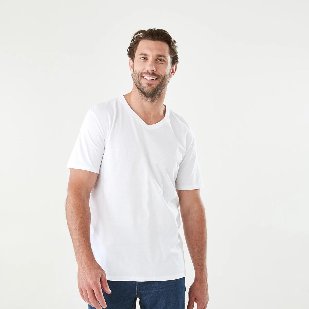 1 Plain V-Neck T-shirt WHITE, 1 of 5