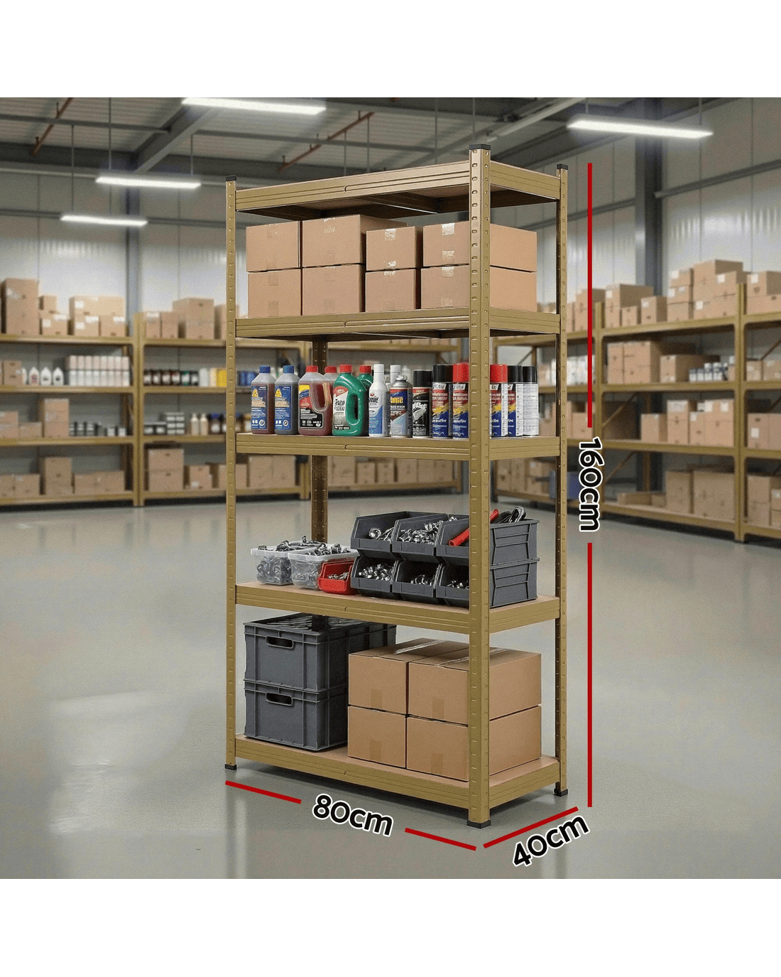 Giantz Garage Shelving 1.6X0.8m Warehouse Shelves Storage Rack Pallet ...