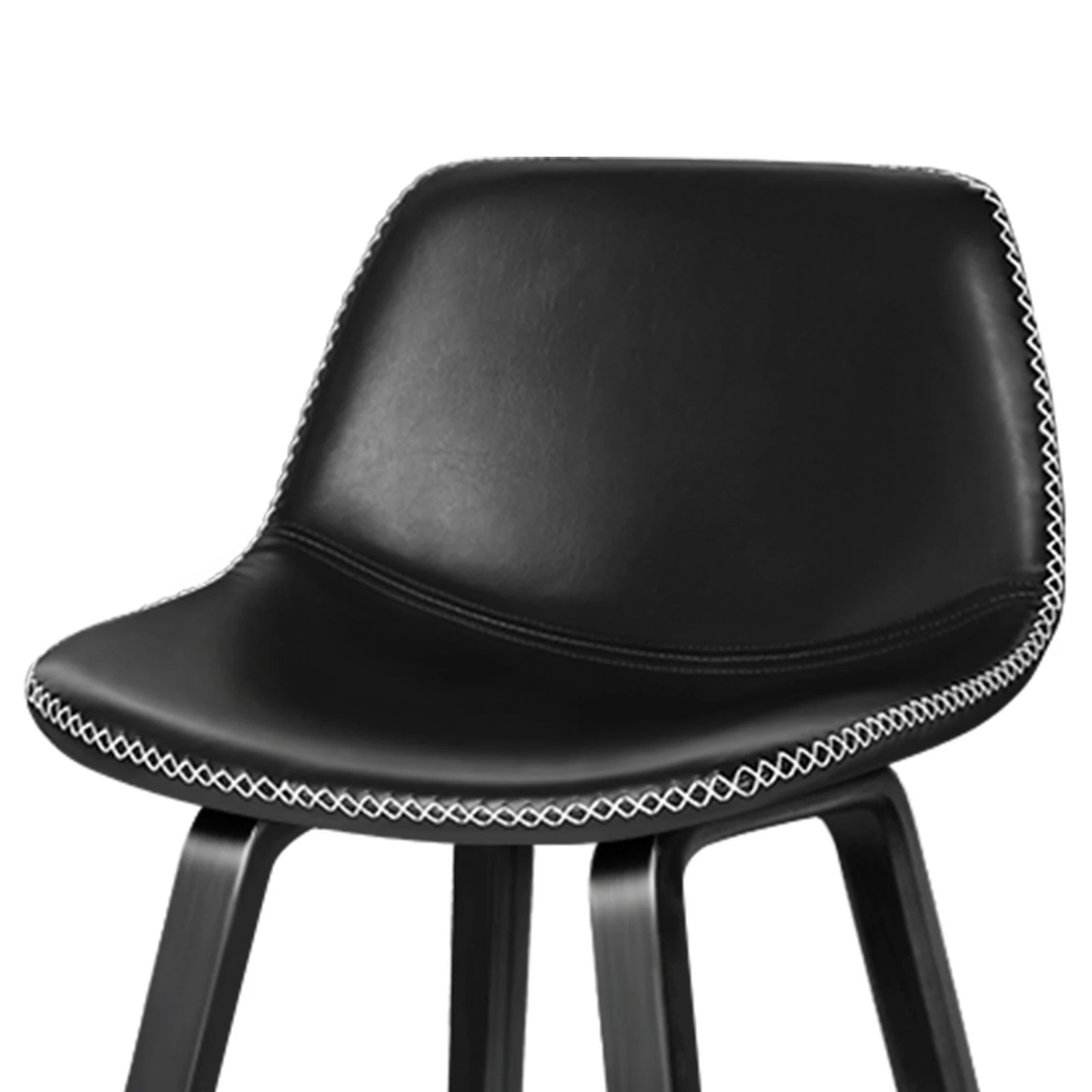 7 Alfordson 4x Wooden Bar Stools Noah Kitchen Dining Chair Vintage Retro - Black, 7 of 10