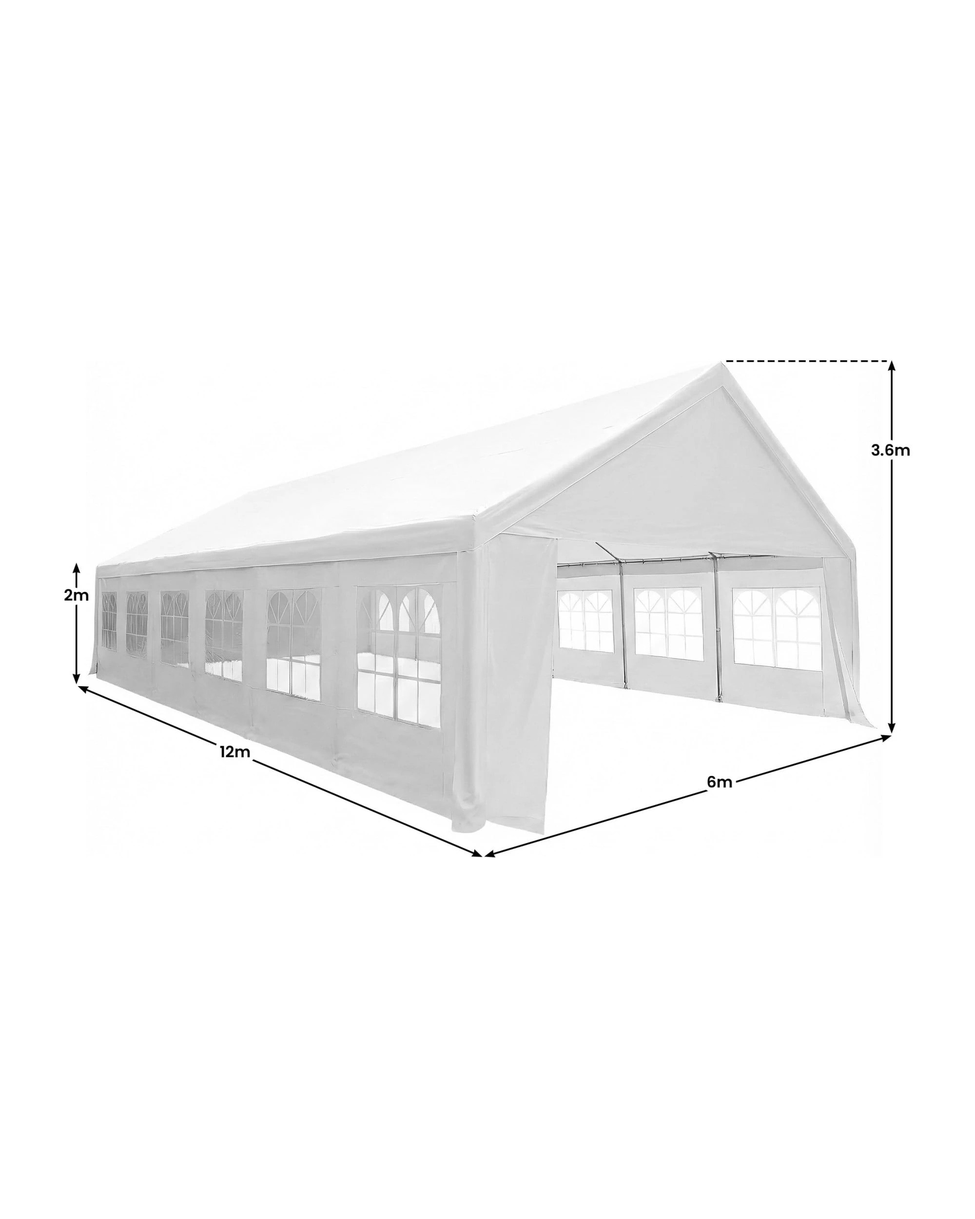 2 Wallaroo 12m x 6m Outdoor Event Gazebo Party Tent Marquee Wedding Canopy Shade, 2 of 10