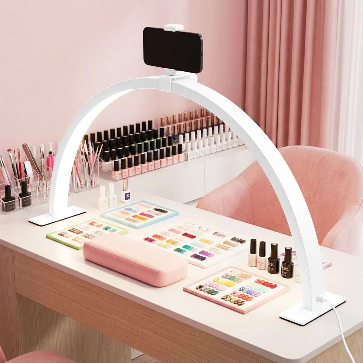 2 AUSWAY LED Half Moon Desk Lamp for Nail & Lash Extensions Adjustable, 2 of 6