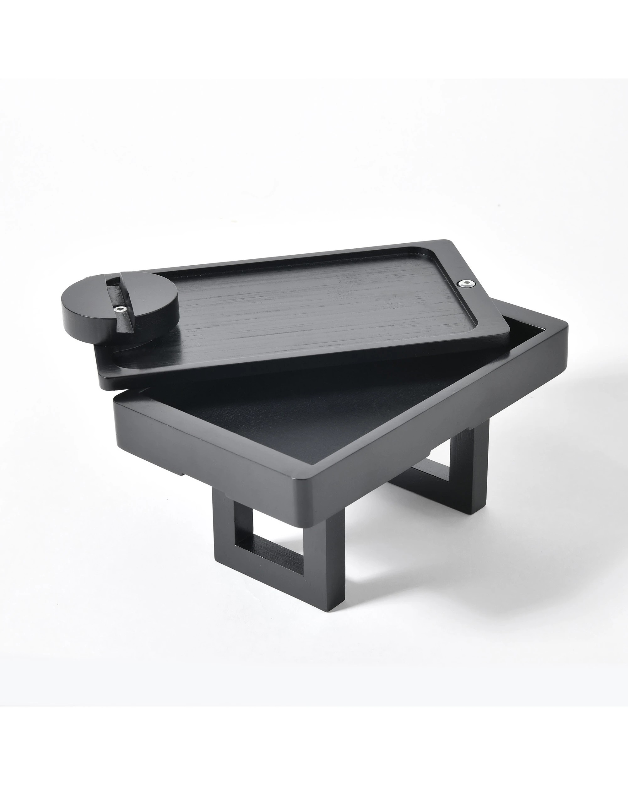 2 Sherwood Japandi Armrest Sofa Tray Table - Black, 2 of 10