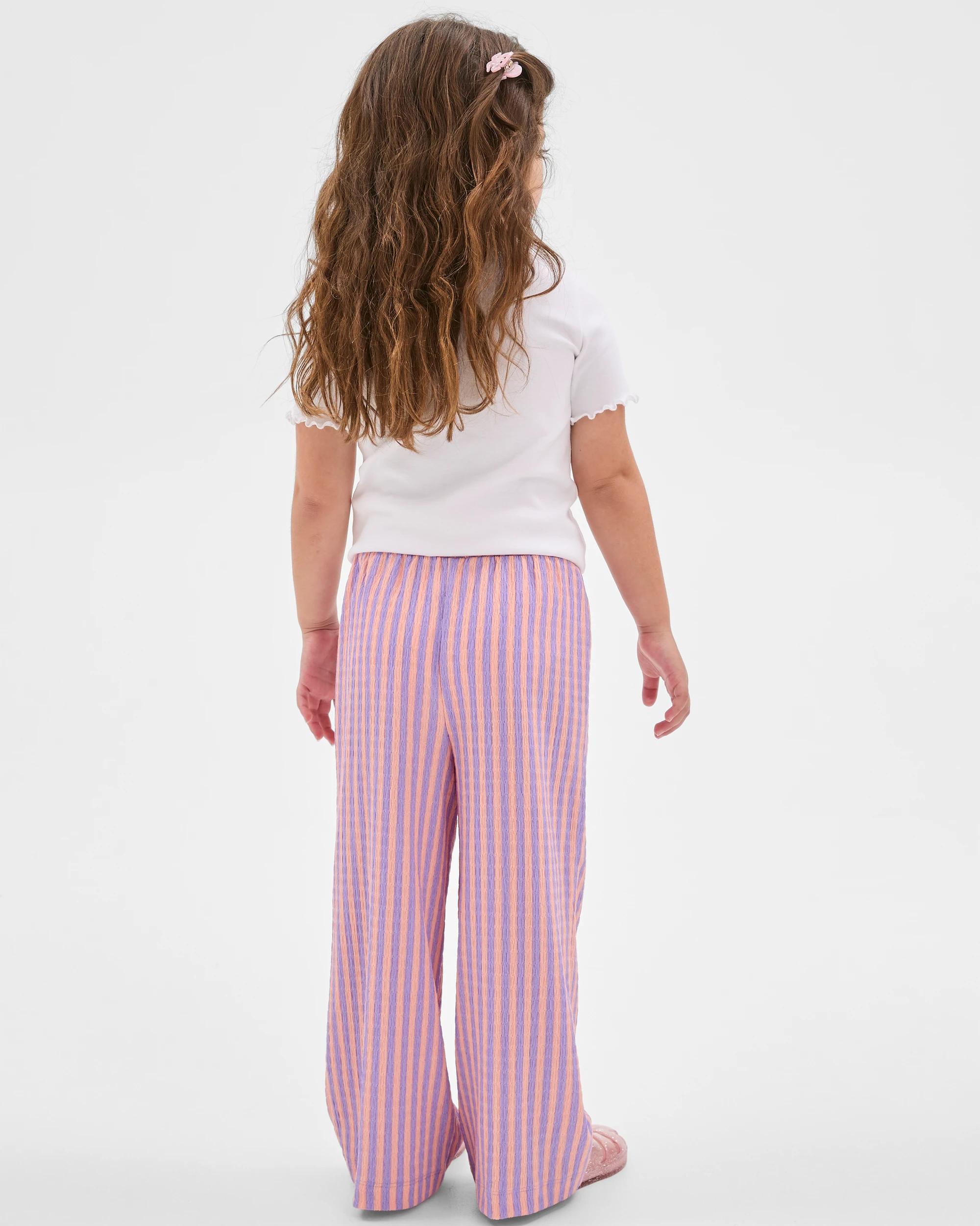 4 Target Kids Crinkle Wide Leg Pants PINK/PURPLE STRIPE, 4 of 6