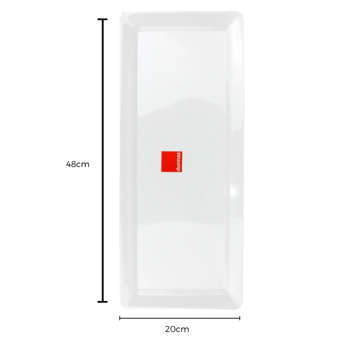 2 Durmaz White Rectangular Melamine Platter 48cm x 20cm, 2 of 2
