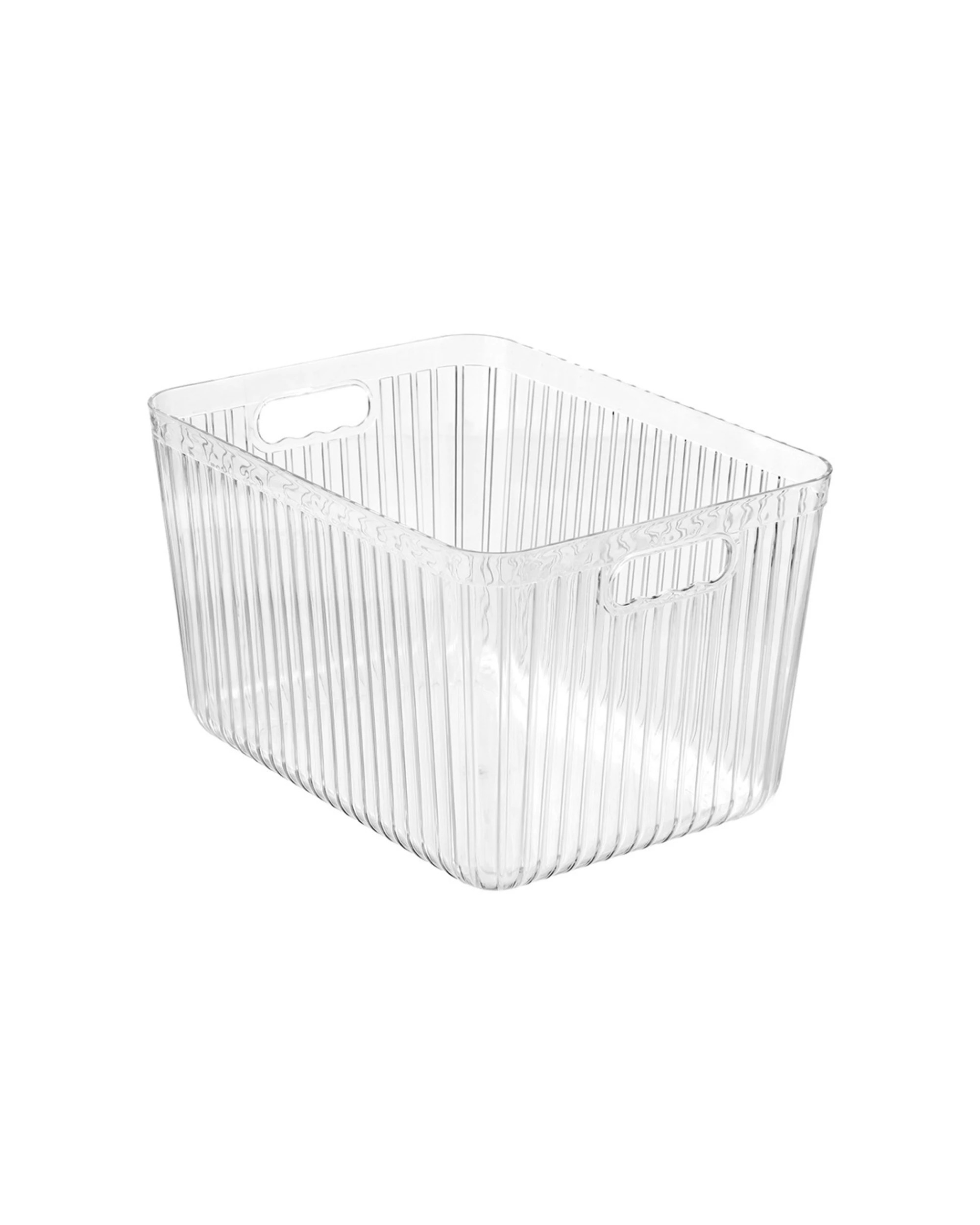 3 Boxsweden Crystal Ribbed Container 17.5L Storage With Handles - Clear, 3 of 4