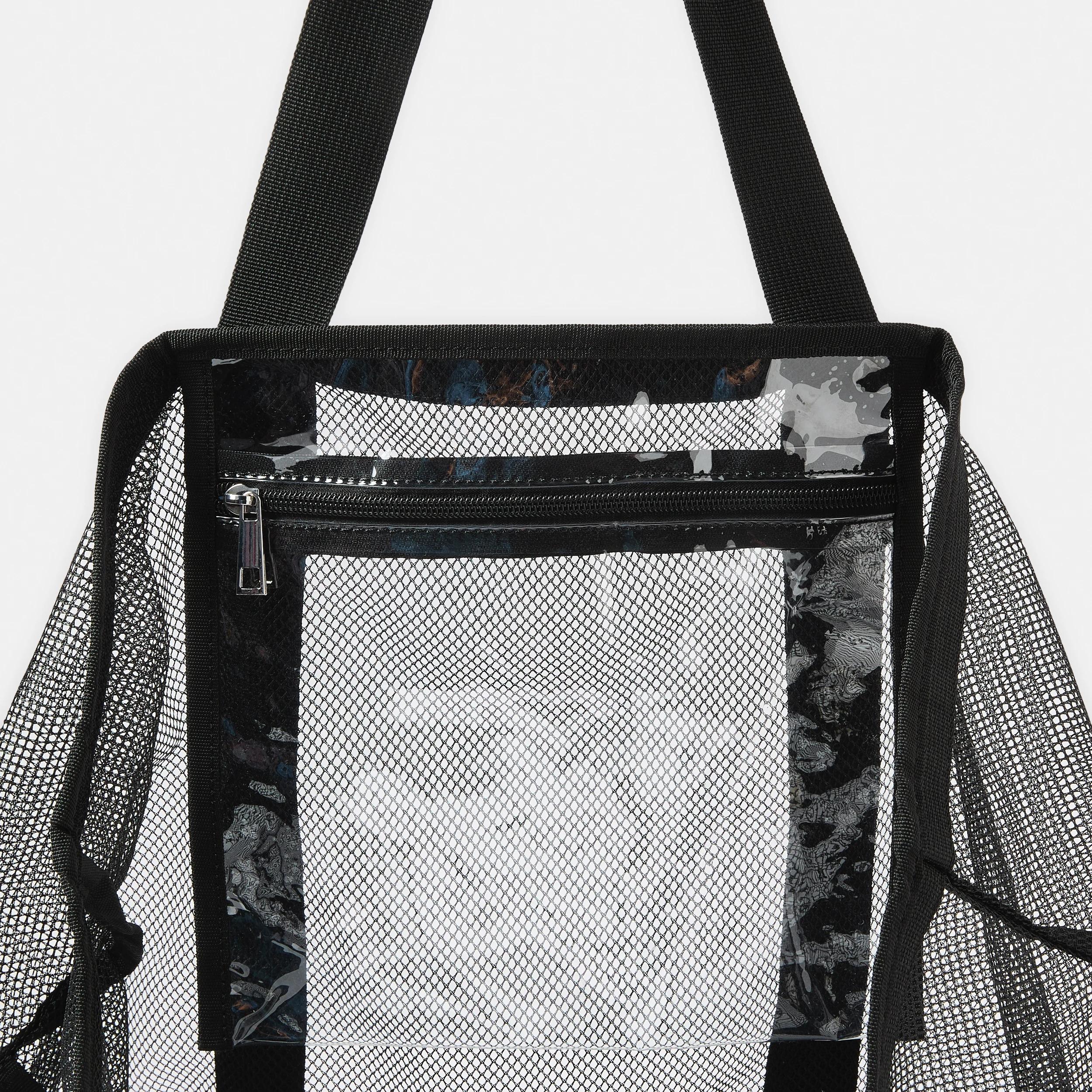 4 Mesh Beach Tote Bag Black, 4 of 5