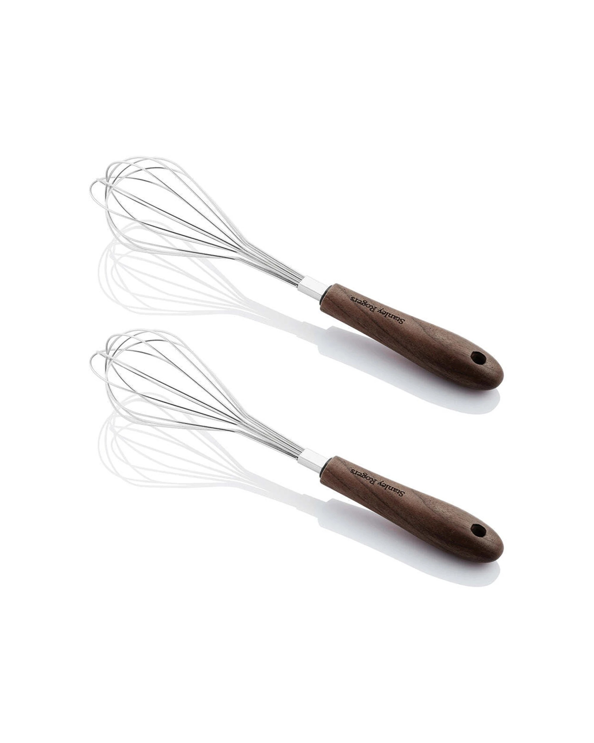 1 Stanley Rogers 2PK Premium Embossed Walnut Stainless Steel Whisk 18cm - Silver, 1 of 4