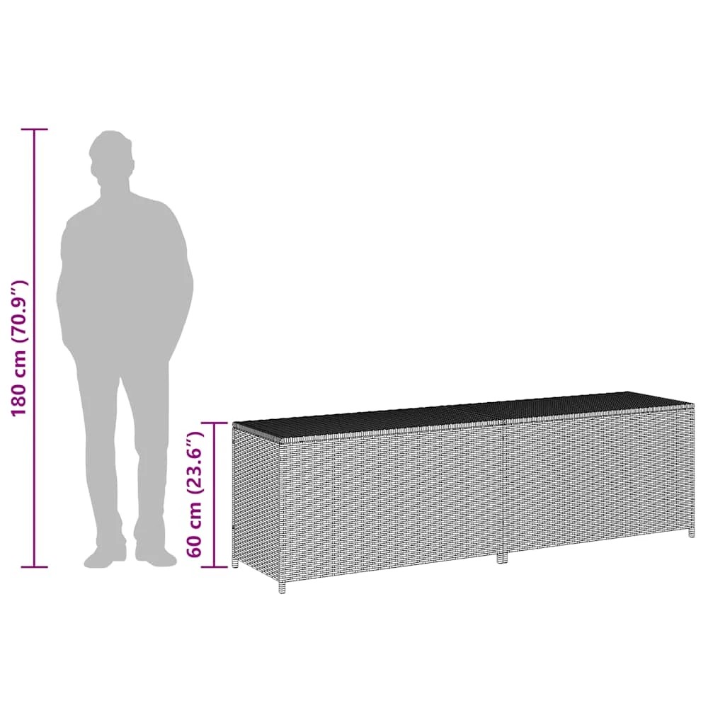 10 Vidaxl Garden Storage Box Poly Rattan - Black, 10 of 10